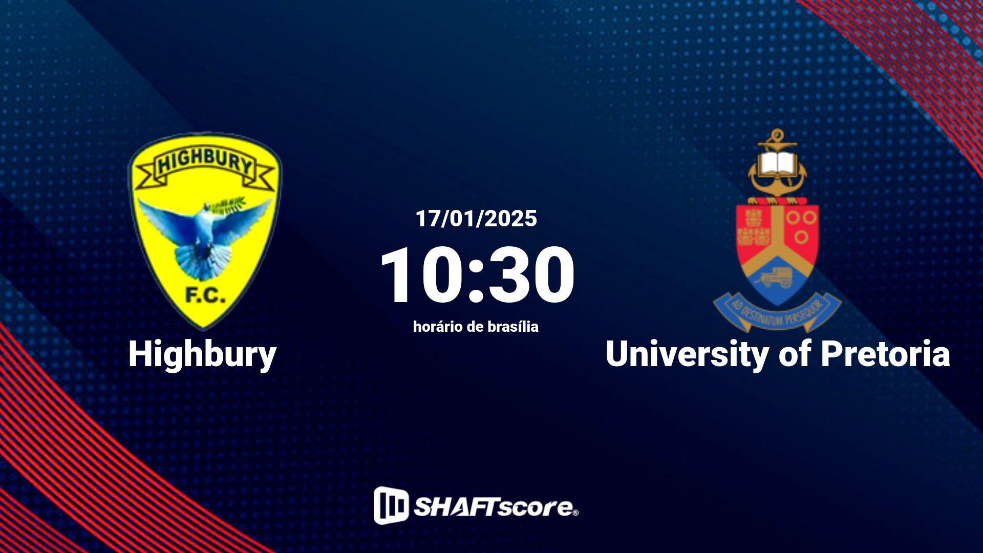 Estatísticas do jogo Highbury vs University of Pretoria 17.01 10:30