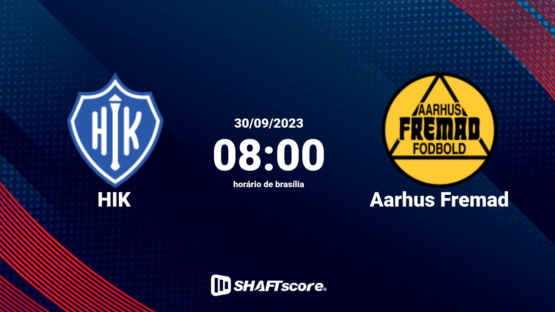 Estatísticas do jogo HIK vs Aarhus Fremad 30.09 08:00