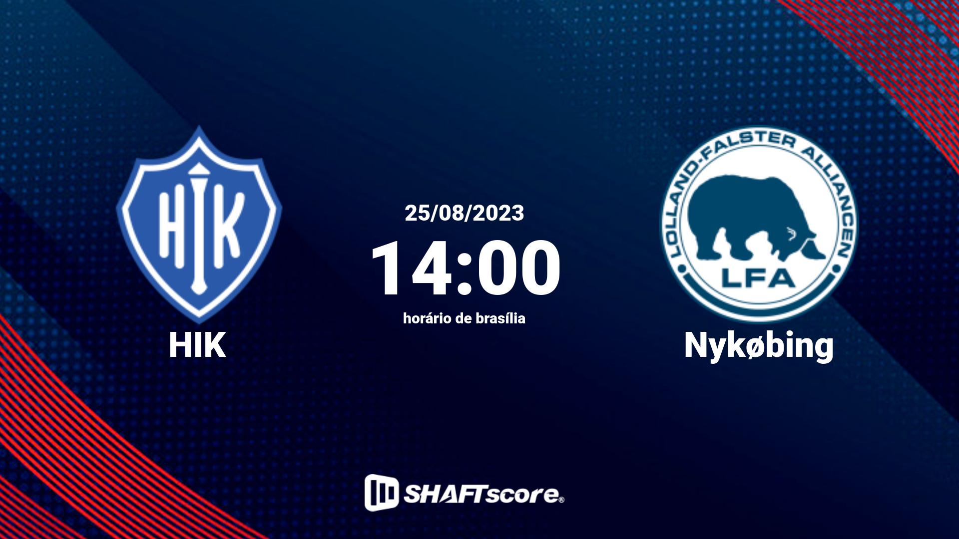 Estatísticas do jogo HIK vs Nykøbing 25.08 14:00