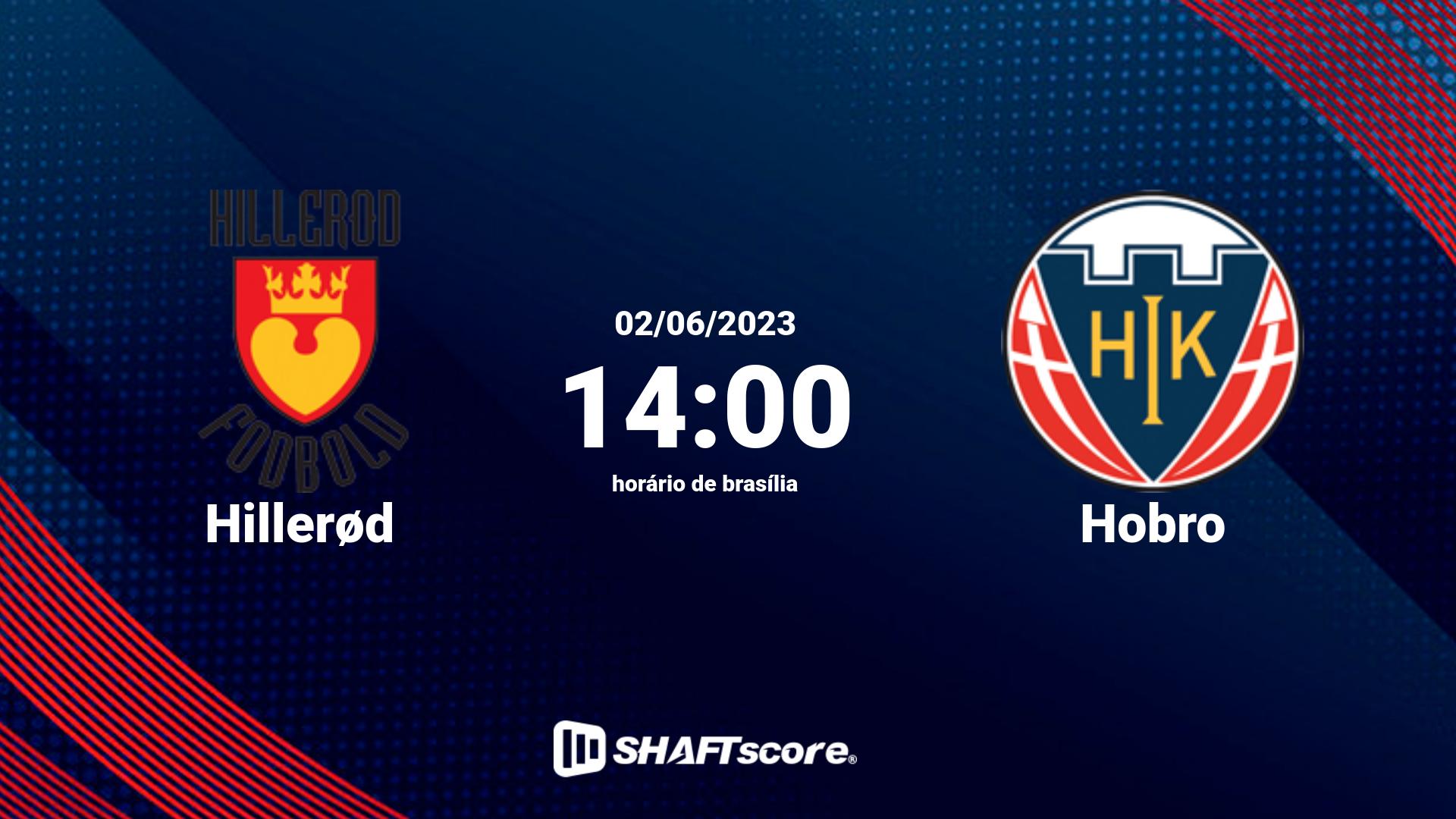 Estatísticas do jogo Hillerød vs Hobro 02.06 14:00