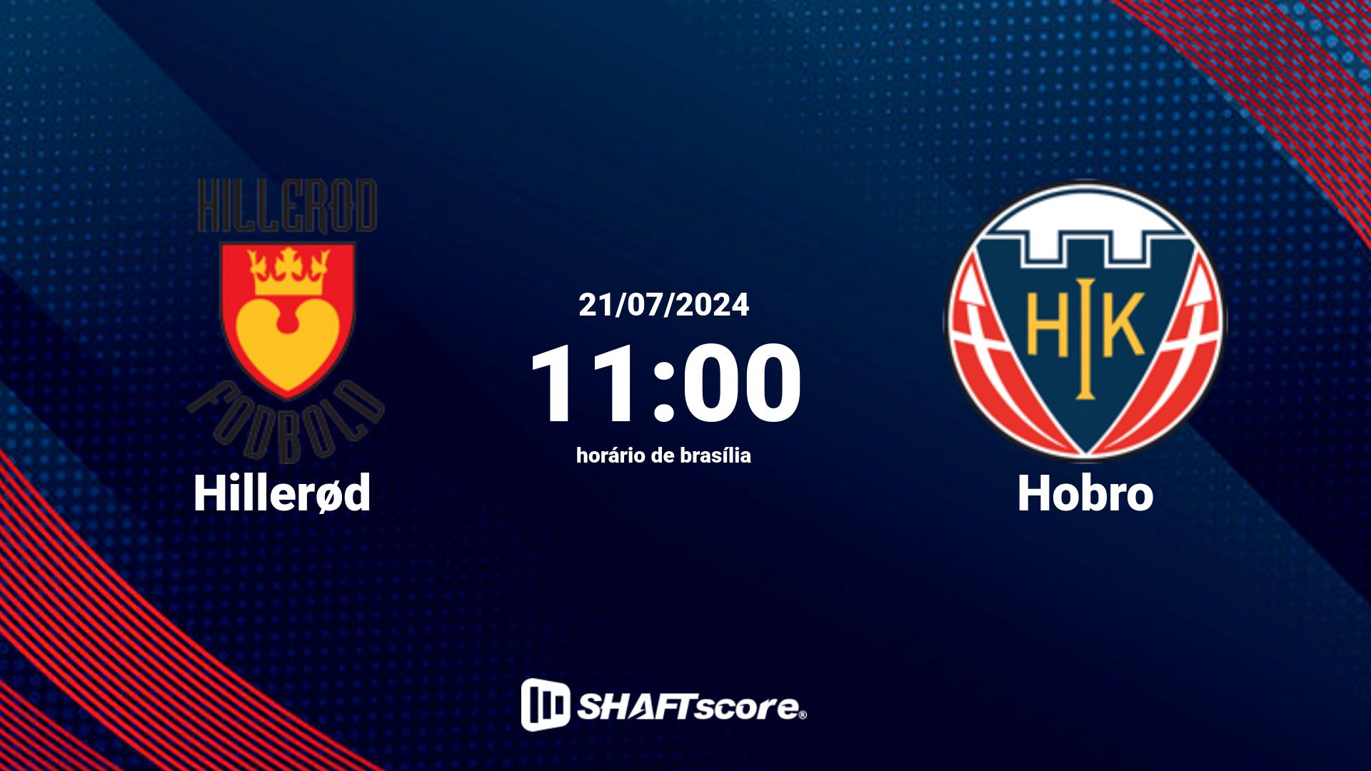 Estatísticas do jogo Hillerød vs Hobro 21.07 11:00