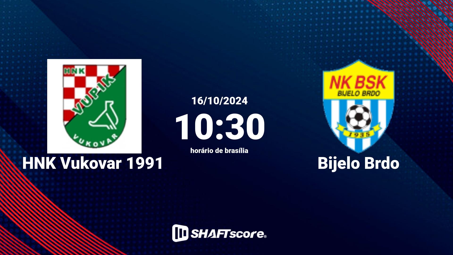 Estatísticas do jogo HNK Vukovar 1991 vs Bijelo Brdo 16.10 10:30