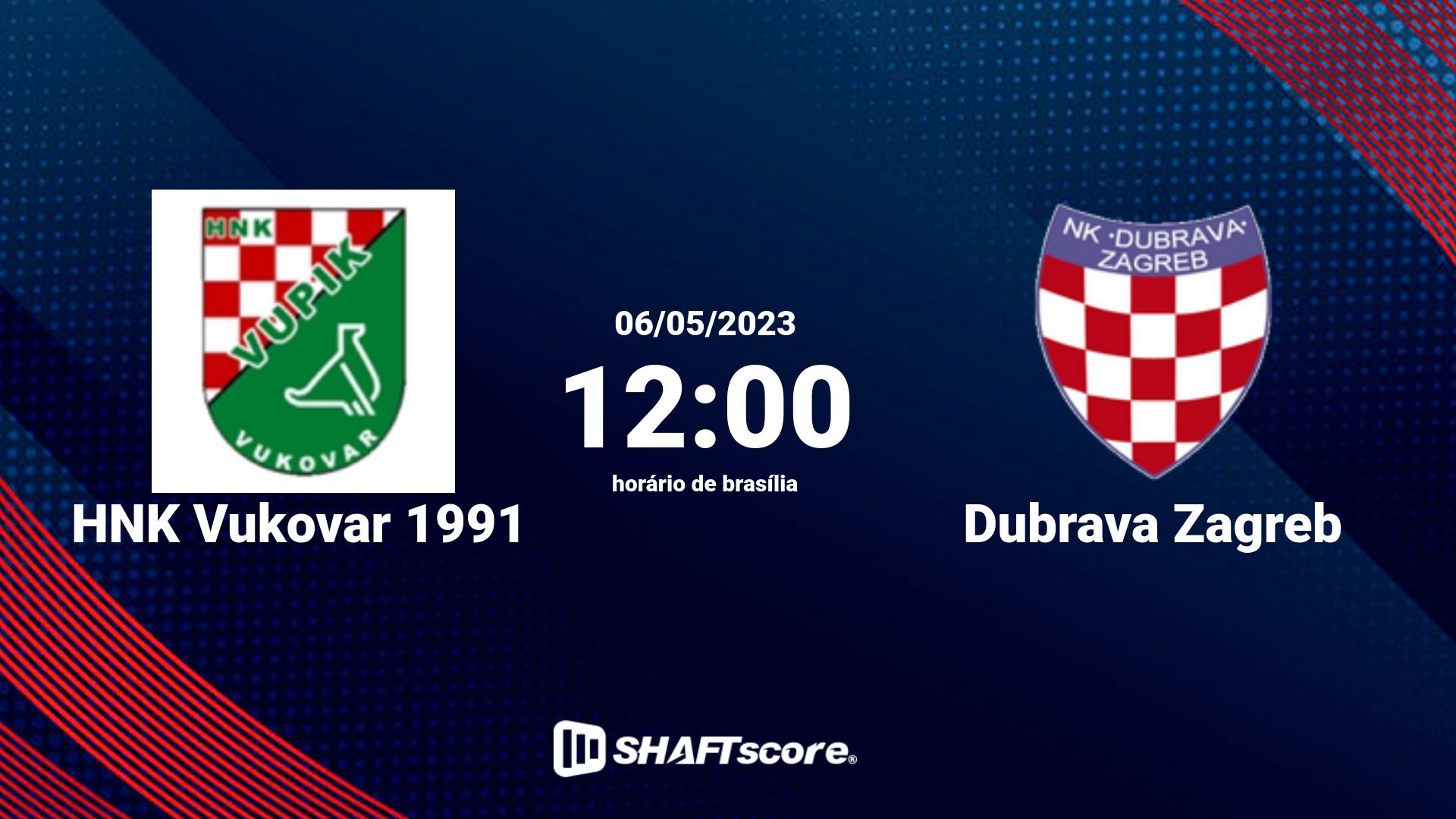 Estatísticas do jogo HNK Vukovar 1991 vs Dubrava Zagreb 06.05 12:00