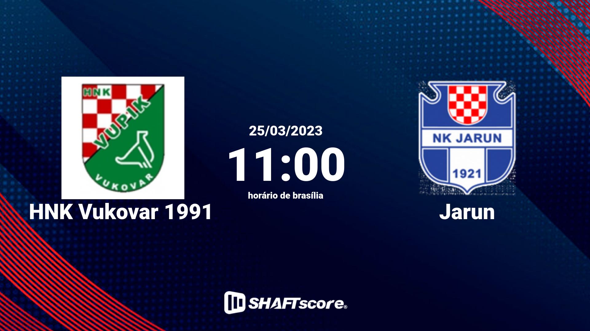 Estatísticas do jogo HNK Vukovar 1991 vs Jarun 25.03 11:00