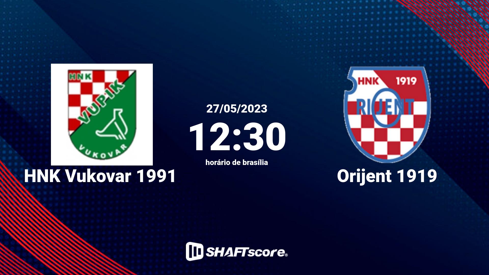 Estatísticas do jogo HNK Vukovar 1991 vs Orijent 1919 27.05 12:30