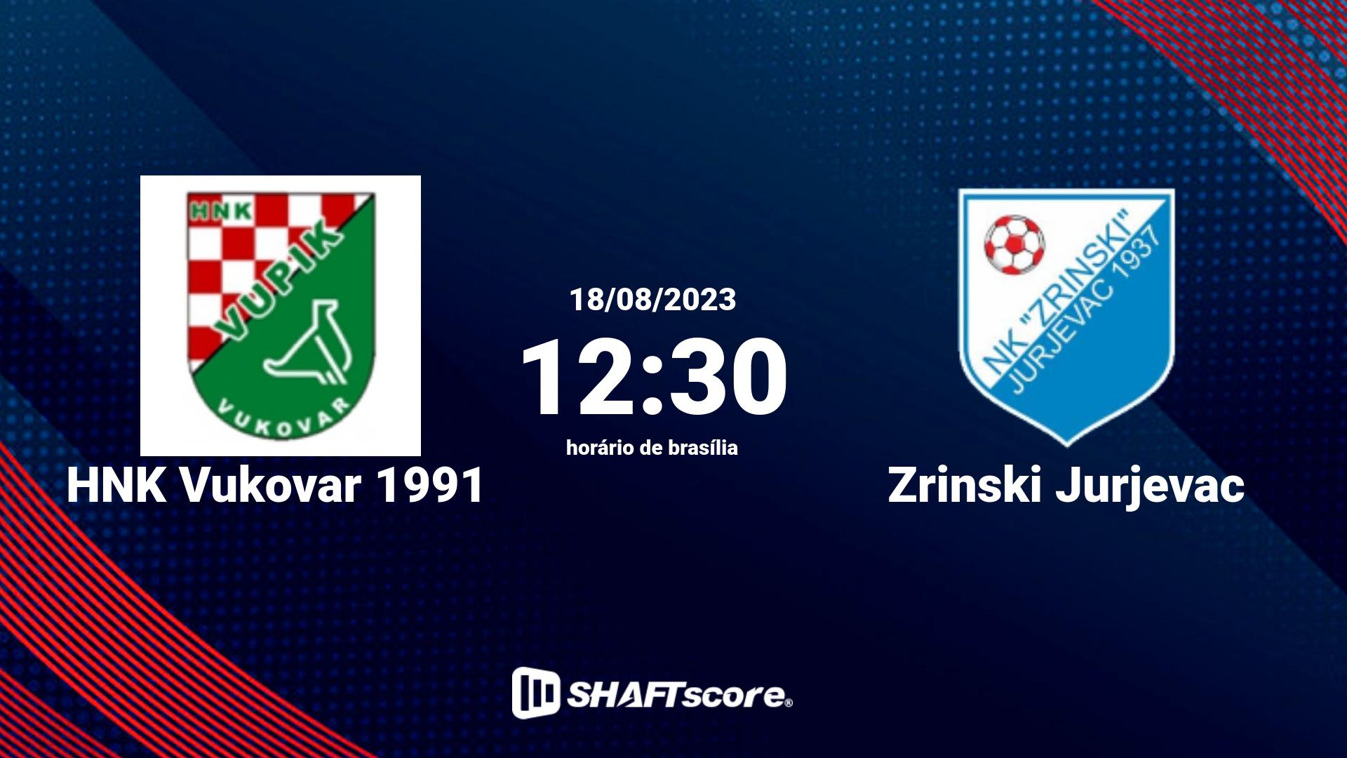 Estatísticas do jogo HNK Vukovar 1991 vs Zrinski Jurjevac 18.08 12:30