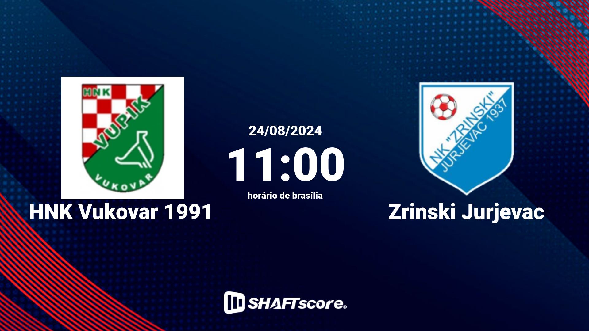 Estatísticas do jogo HNK Vukovar 1991 vs Zrinski Jurjevac 24.08 11:00