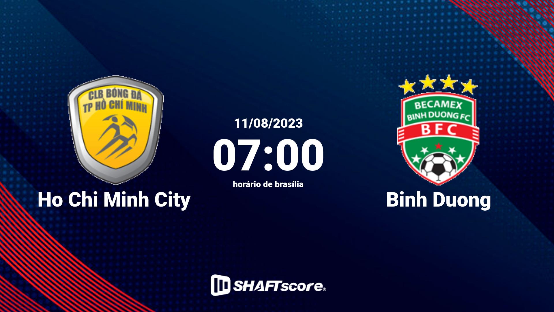 Estatísticas do jogo Ho Chi Minh City vs Binh Duong 11.08 07:00