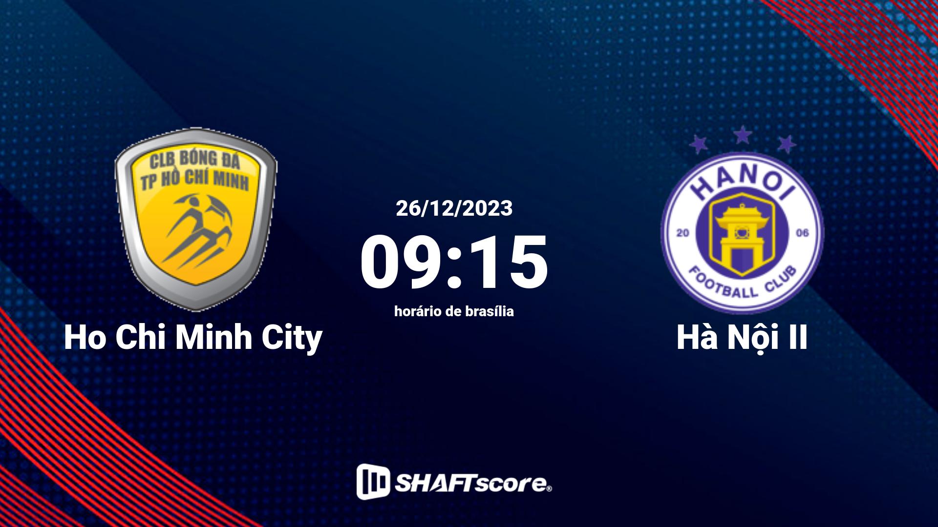 Estatísticas do jogo Ho Chi Minh City vs Hà Nội II 26.12 09:15