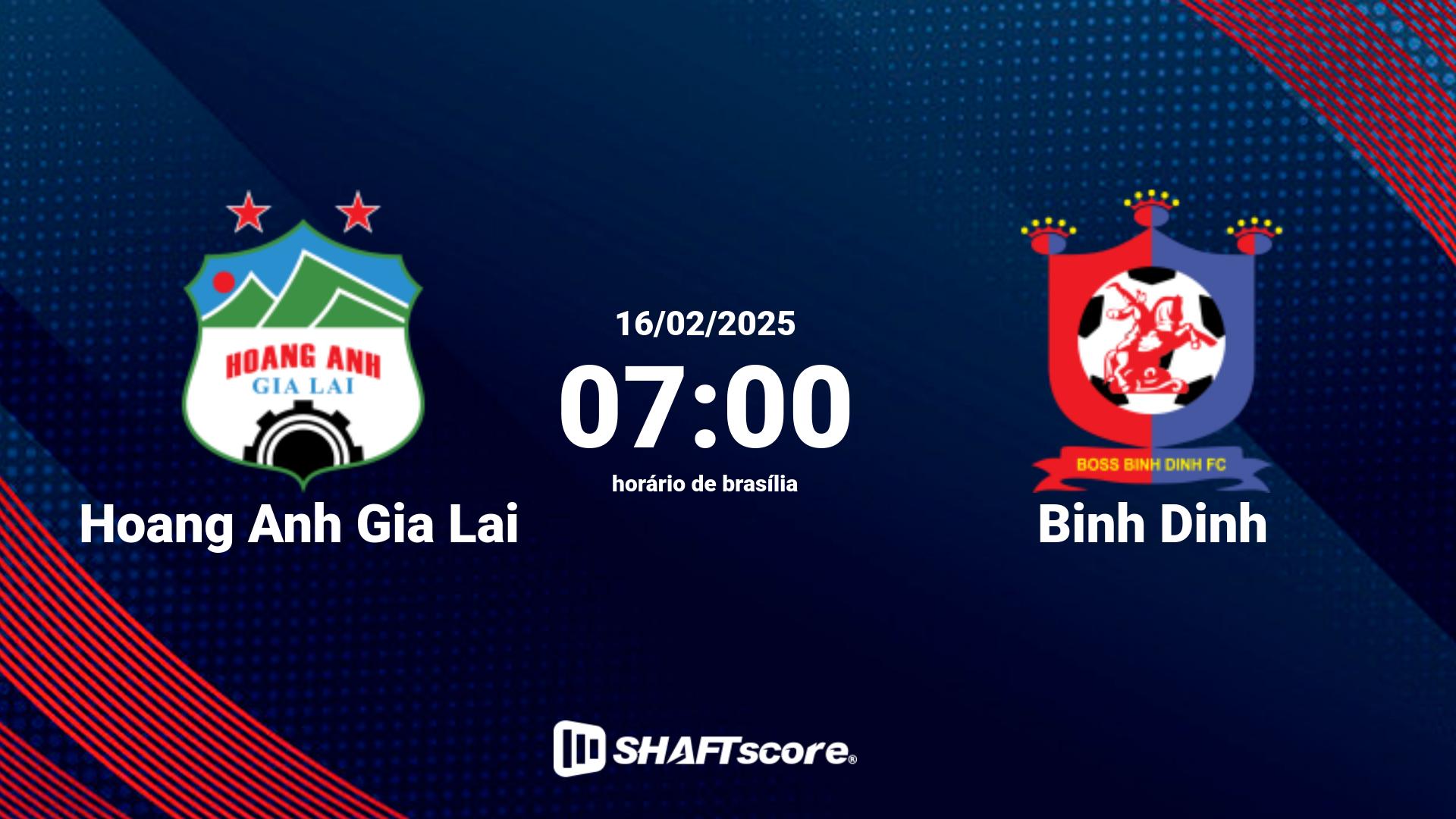 Estatísticas do jogo Hoang Anh Gia Lai vs Binh Dinh 16.02 07:00