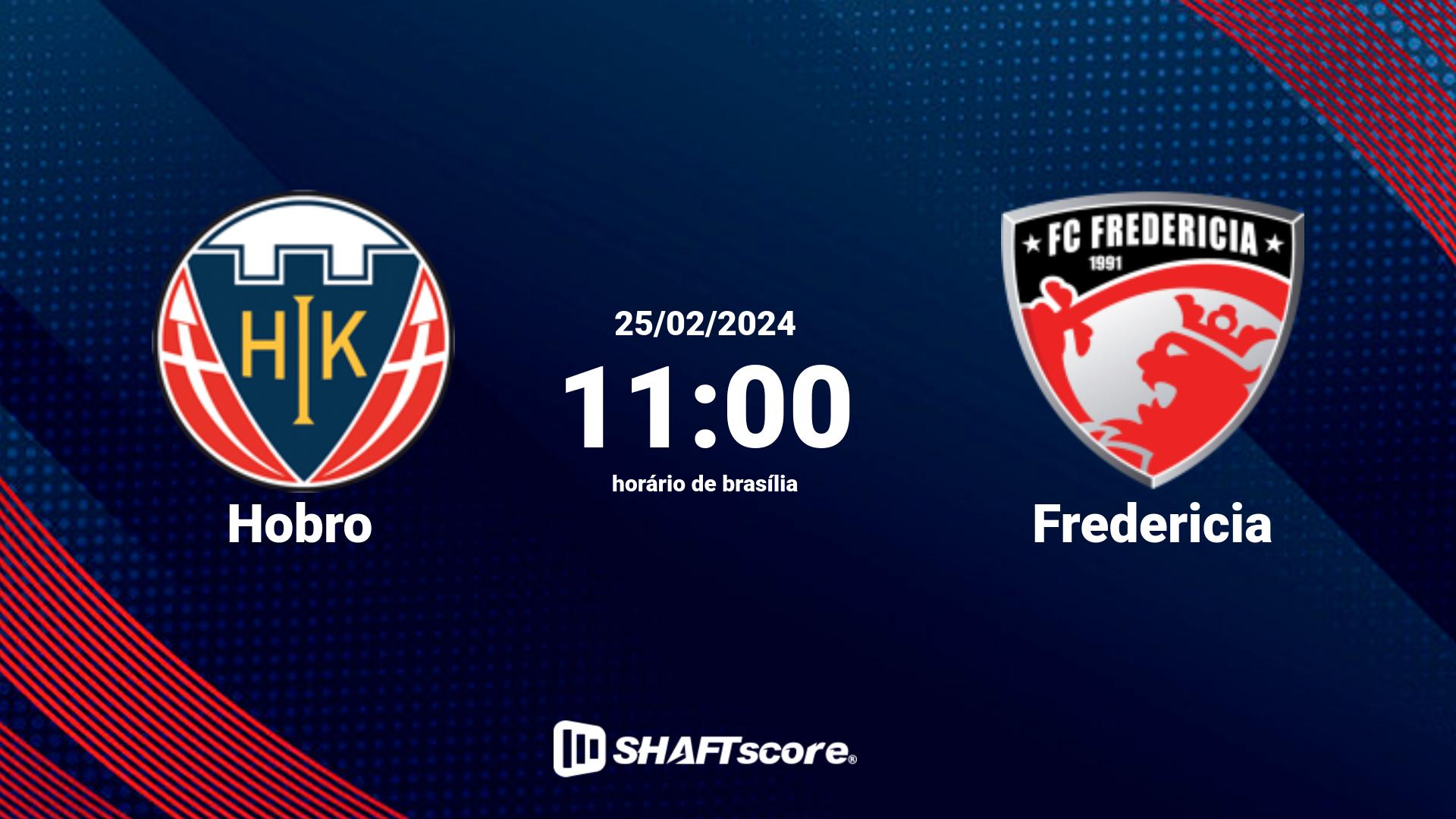 Estatísticas do jogo Hobro vs Fredericia 25.02 11:00