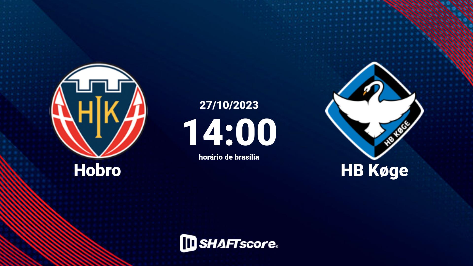 Estatísticas do jogo Hobro vs HB Køge 27.10 14:00