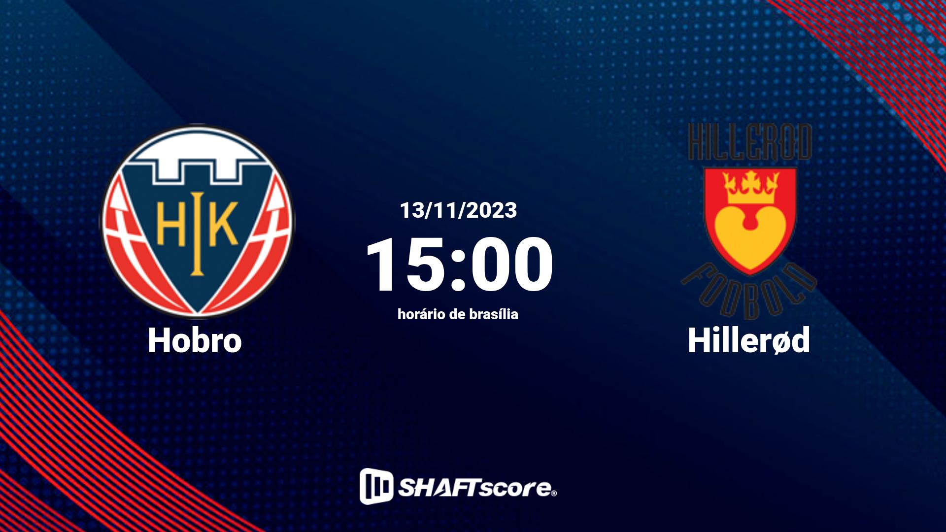 Estatísticas do jogo Hobro vs Hillerød 13.11 15:00