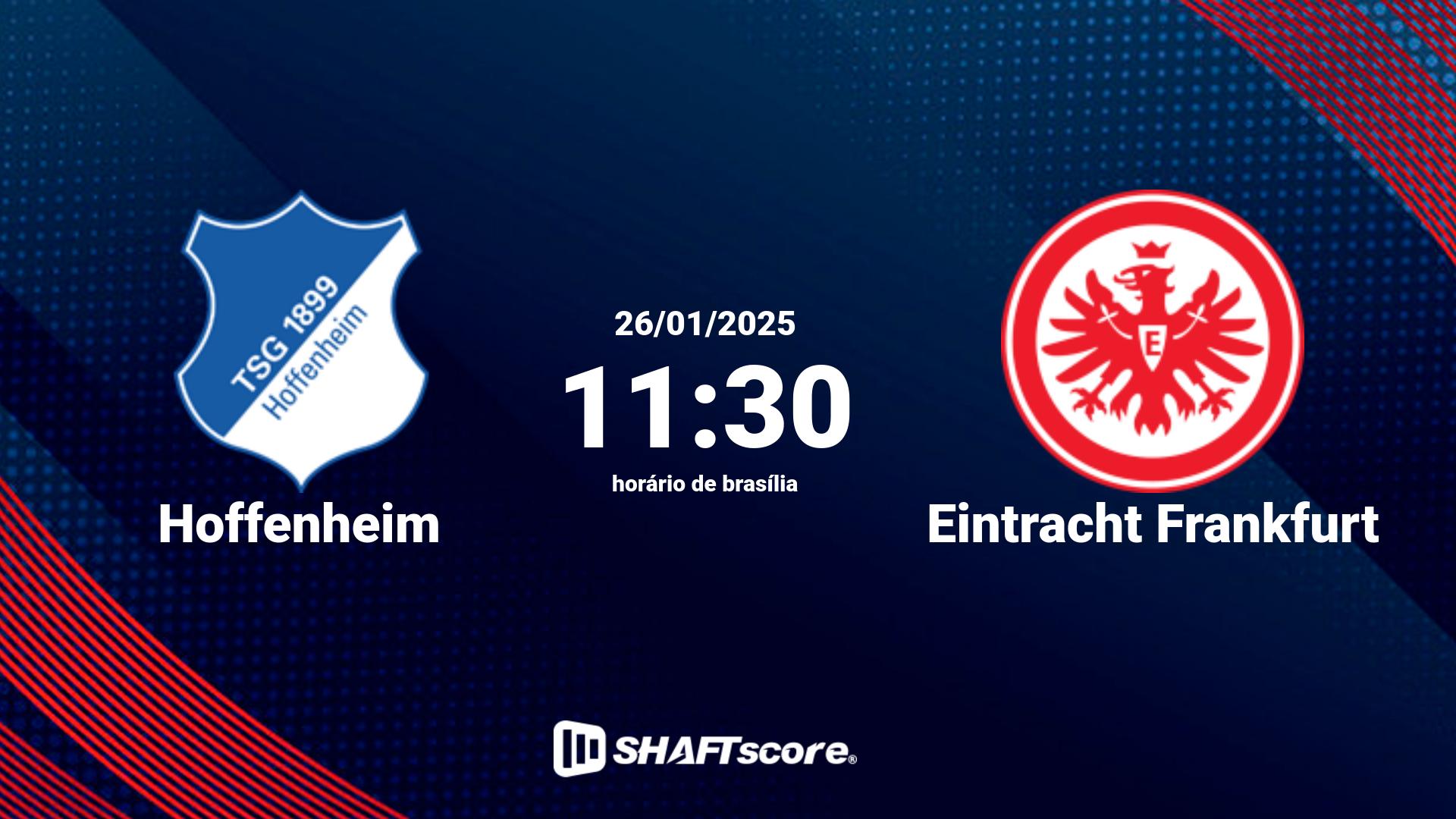 Estatísticas do jogo Hoffenheim vs Eintracht Frankfurt 26.01 11:30