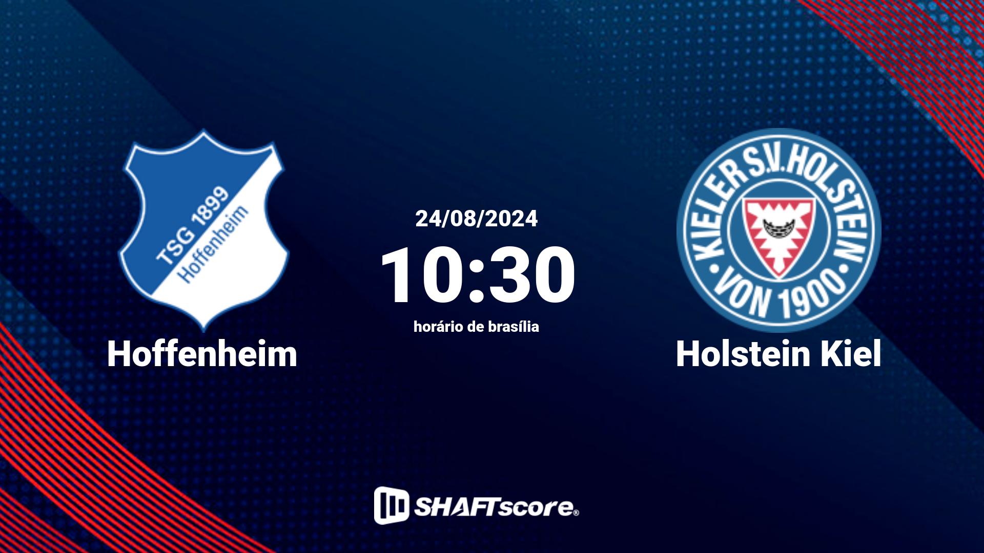 Estatísticas do jogo Hoffenheim vs Holstein Kiel 24.08 10:30