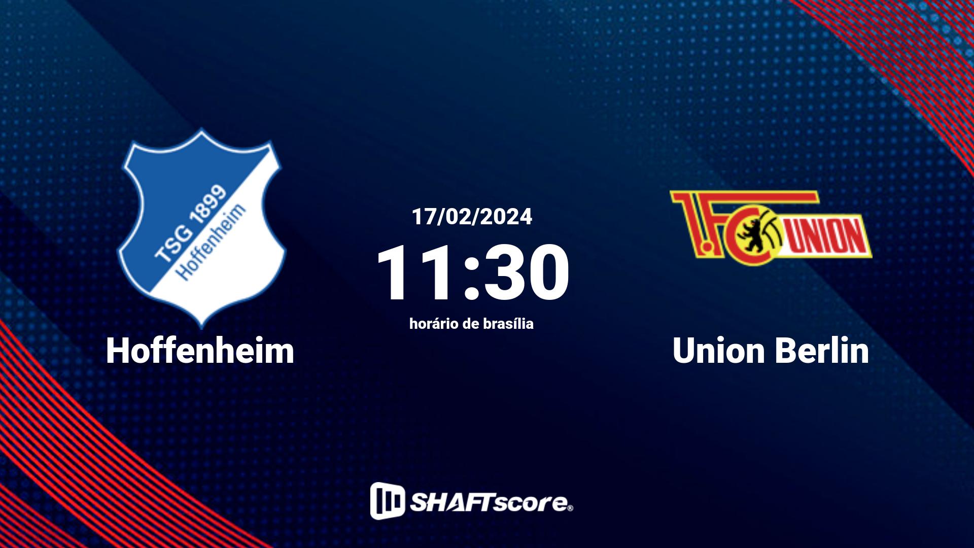 Estatísticas do jogo Hoffenheim vs Union Berlin 17.02 11:30