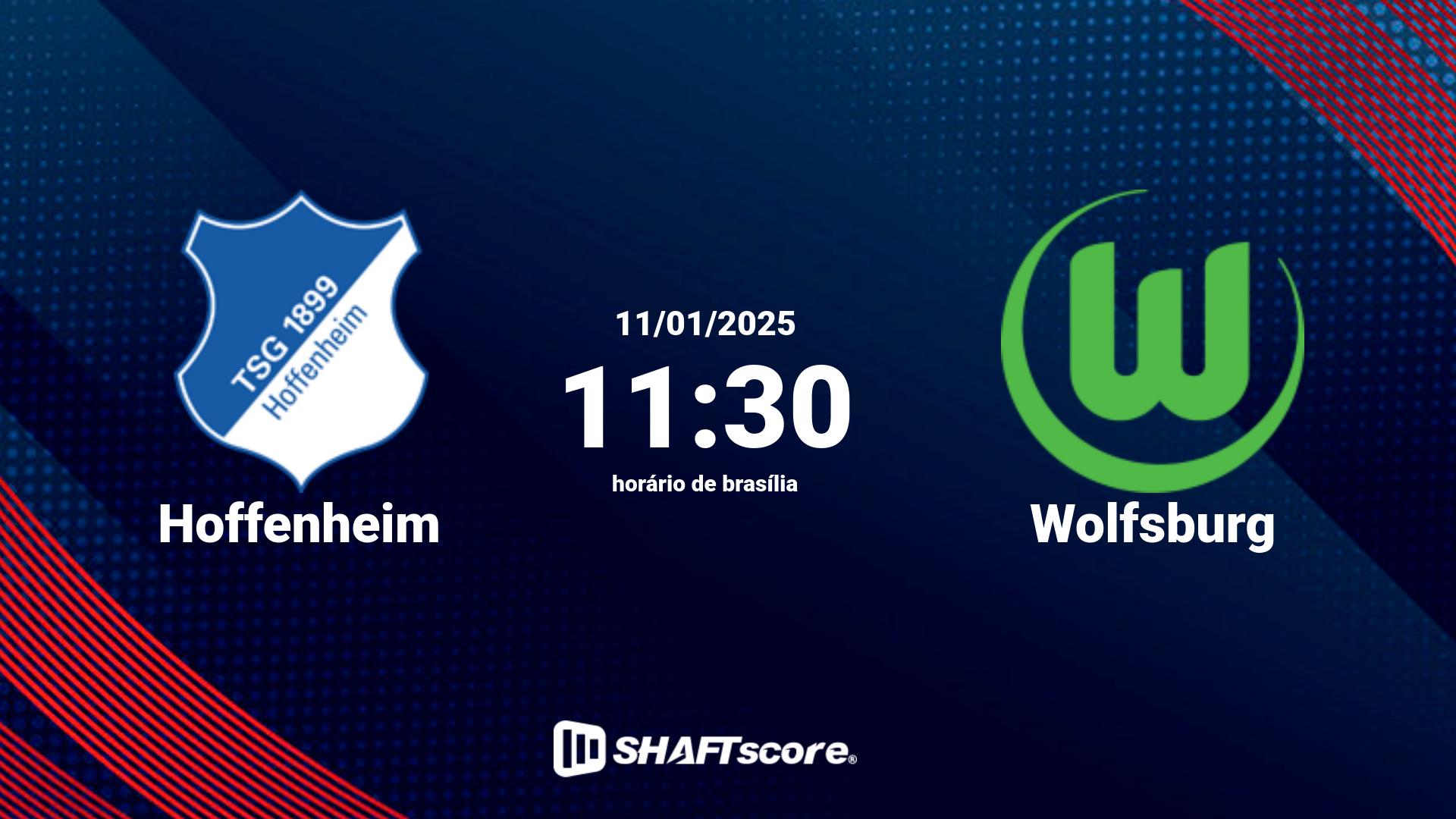 Estatísticas do jogo Hoffenheim vs Wolfsburg 11.01 11:30