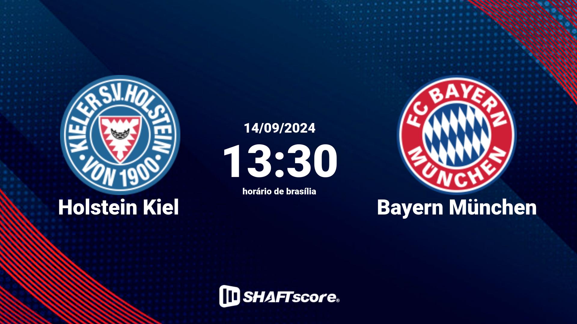 Estatísticas do jogo Holstein Kiel vs Bayern München 14.09 13:30