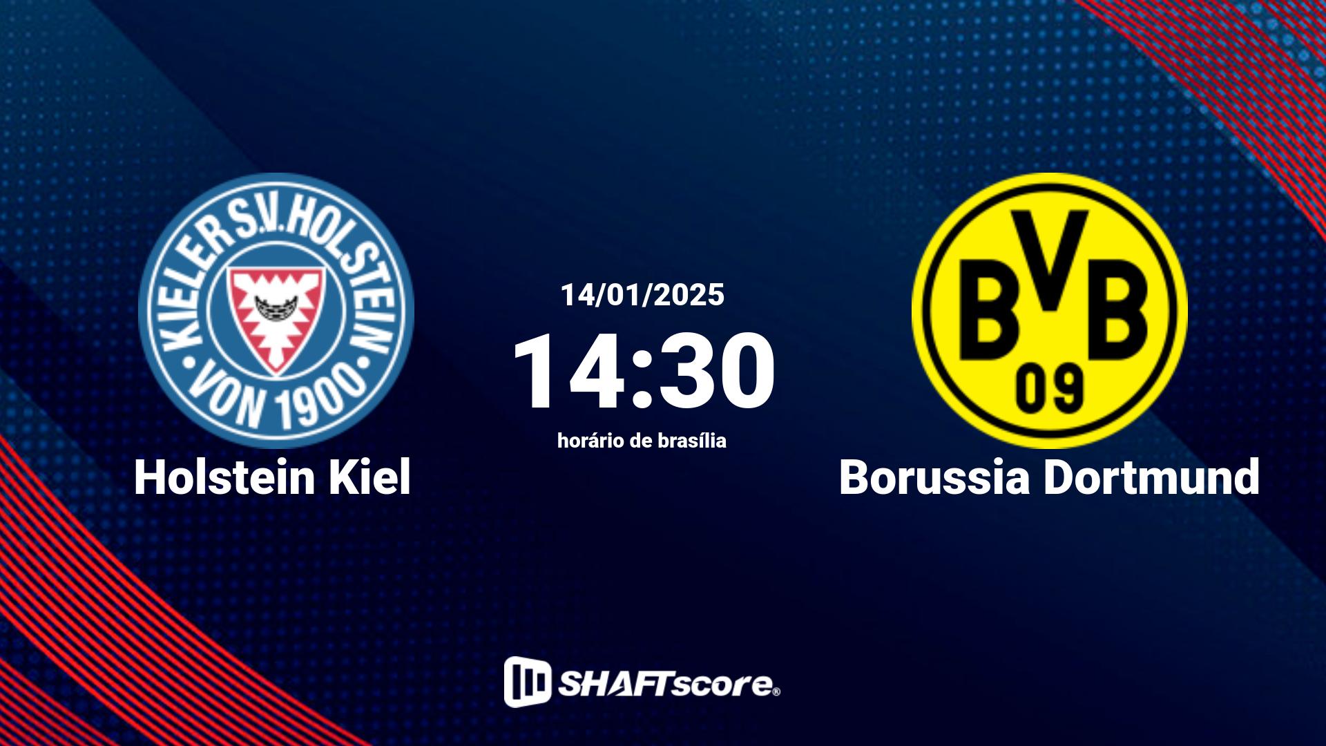 Estatísticas do jogo Holstein Kiel vs Borussia Dortmund 14.01 14:30