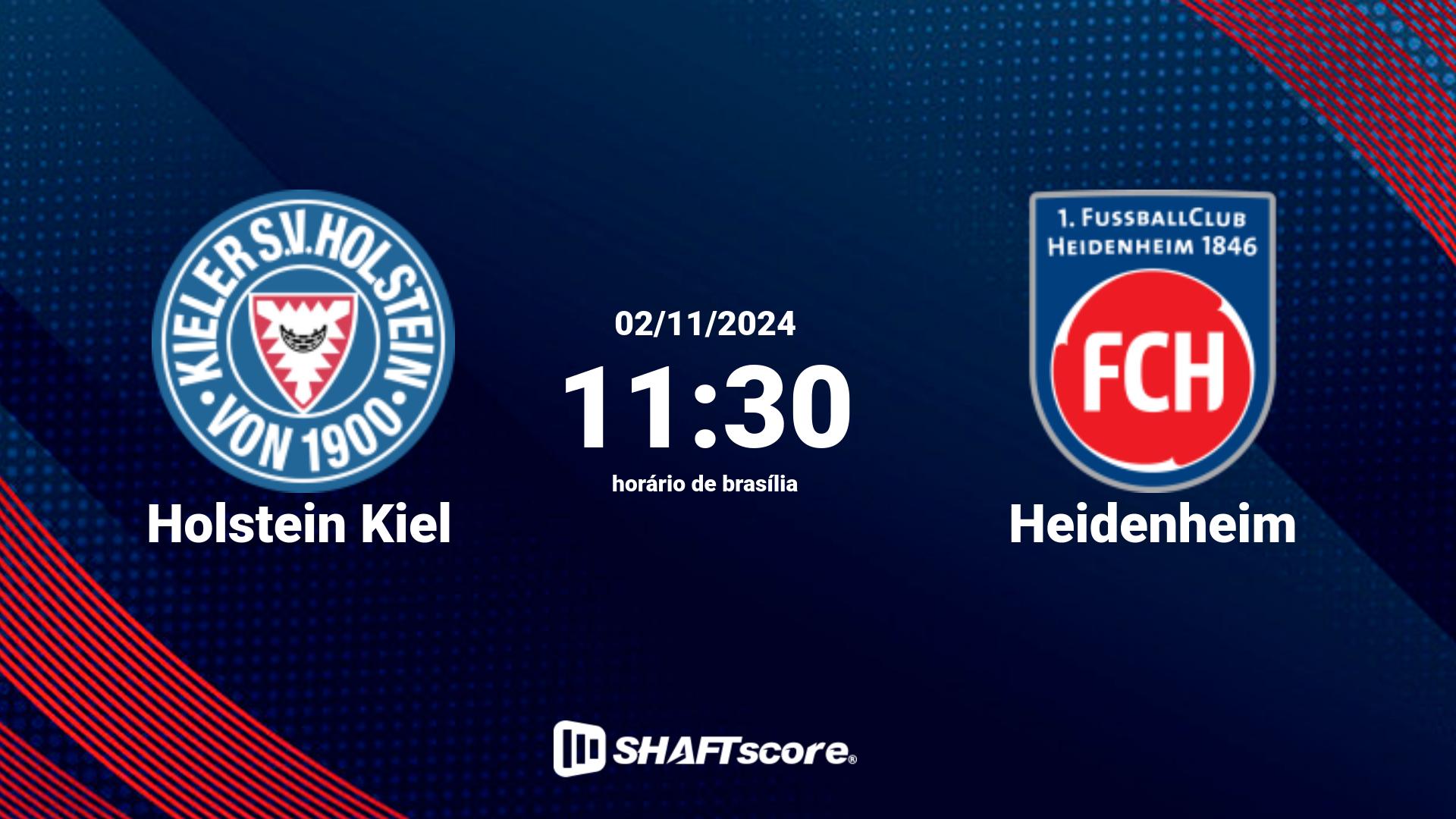 Estatísticas do jogo Holstein Kiel vs Heidenheim 02.11 11:30