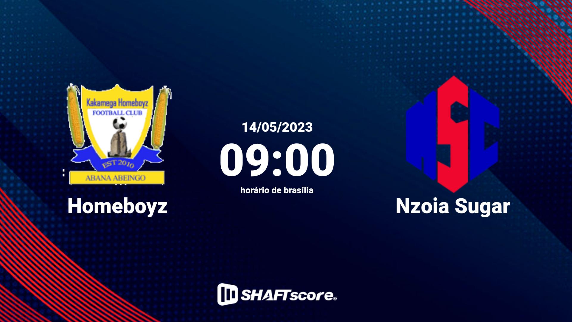 Estatísticas do jogo Homeboyz vs Nzoia Sugar 14.05 09:00