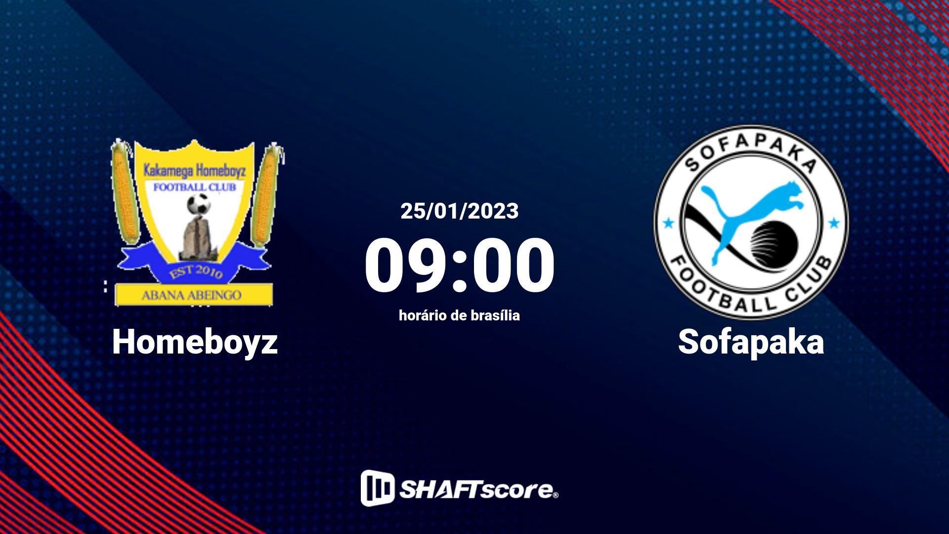 Estatísticas do jogo Homeboyz vs Sofapaka 25.01 09:00