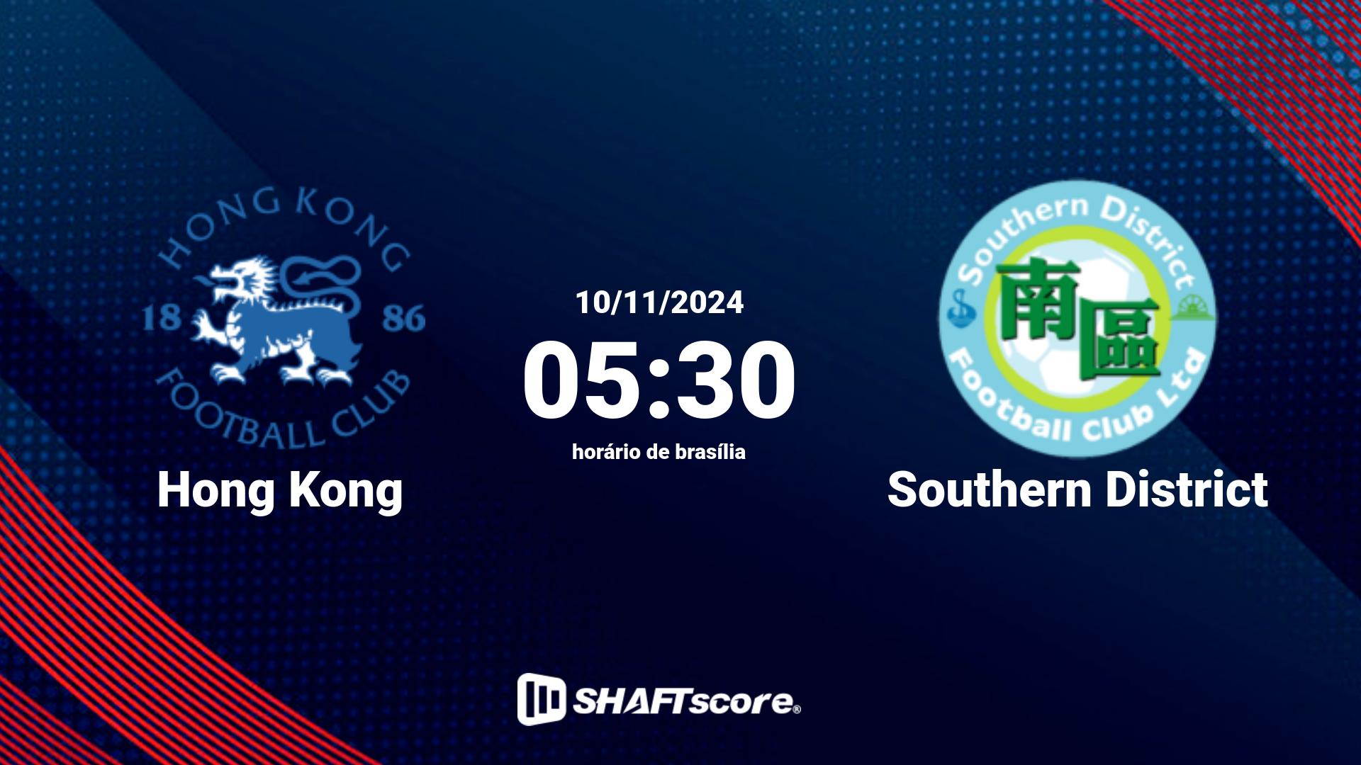 Estatísticas do jogo Hong Kong vs Southern District 10.11 05:30