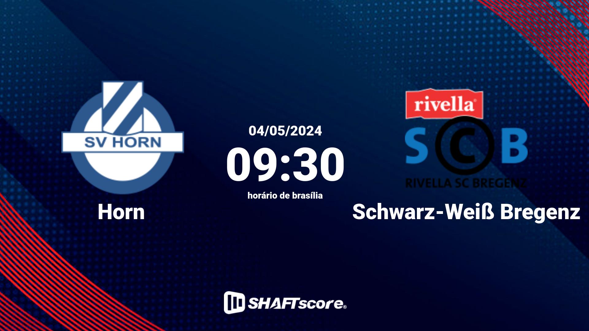 Estatísticas do jogo Horn vs Schwarz-Weiß Bregenz 04.05 09:30