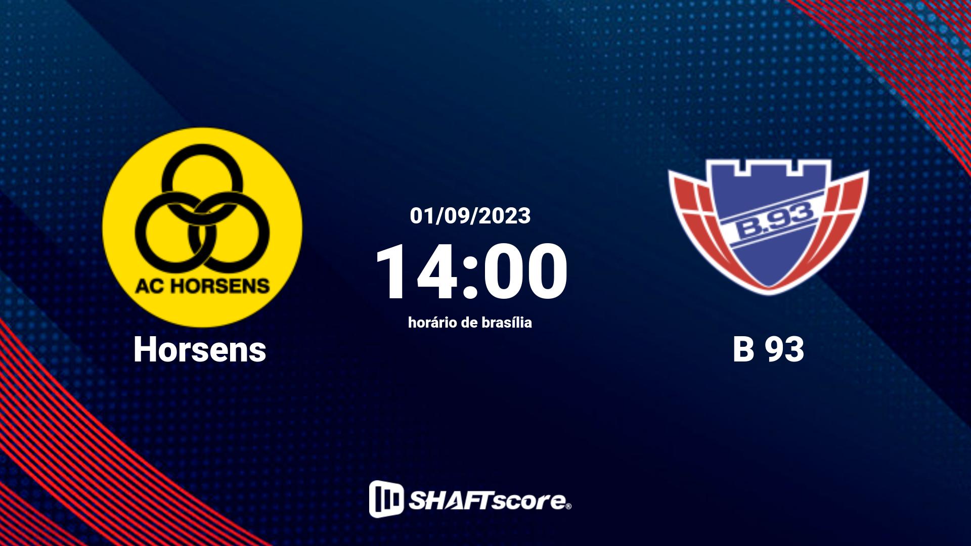 Estatísticas do jogo Horsens vs B 93 01.09 14:00