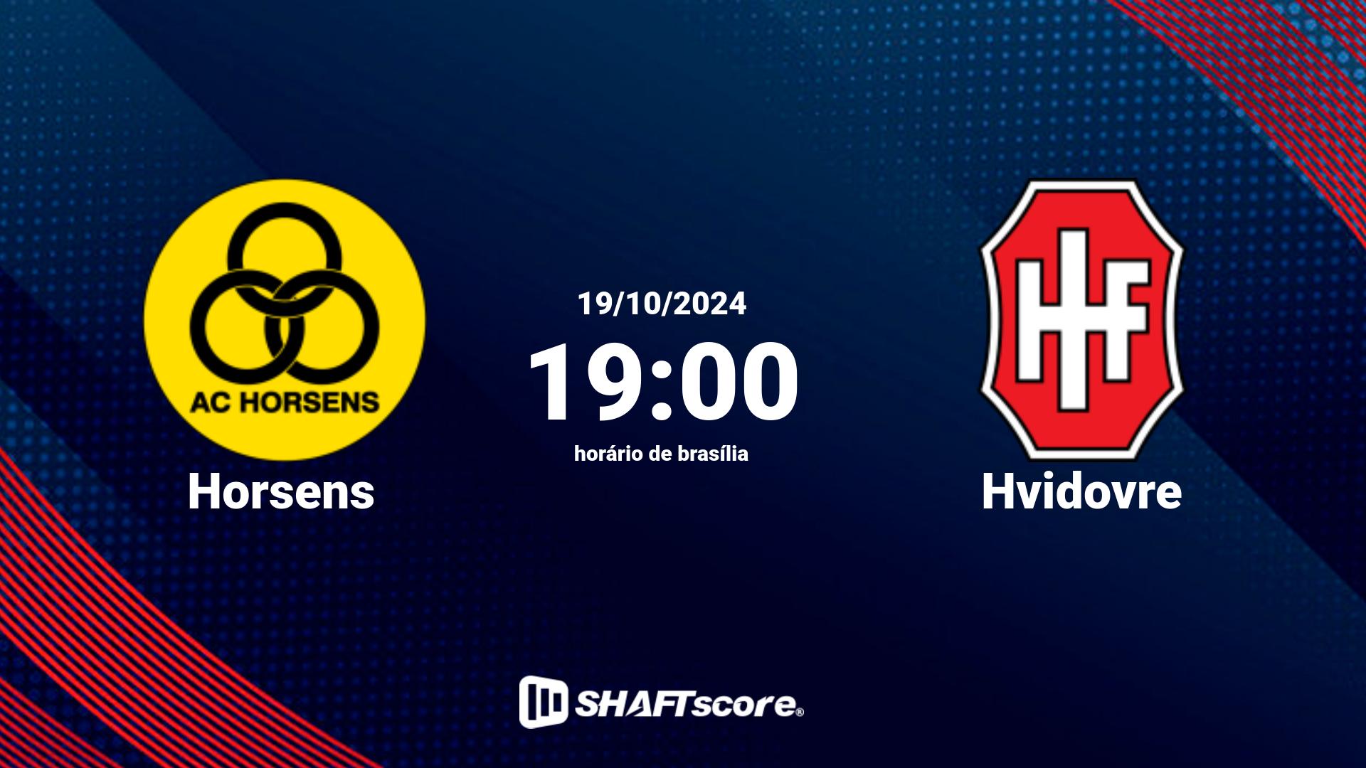 Estatísticas do jogo Horsens vs Hvidovre 19.10 19:00