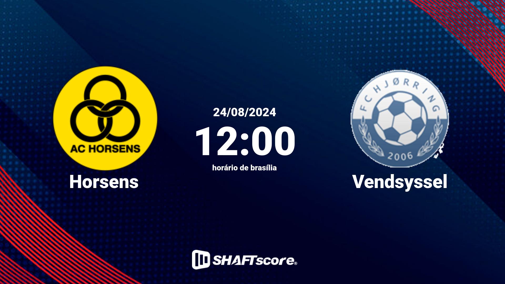 Estatísticas do jogo Horsens vs Vendsyssel 24.08 12:00