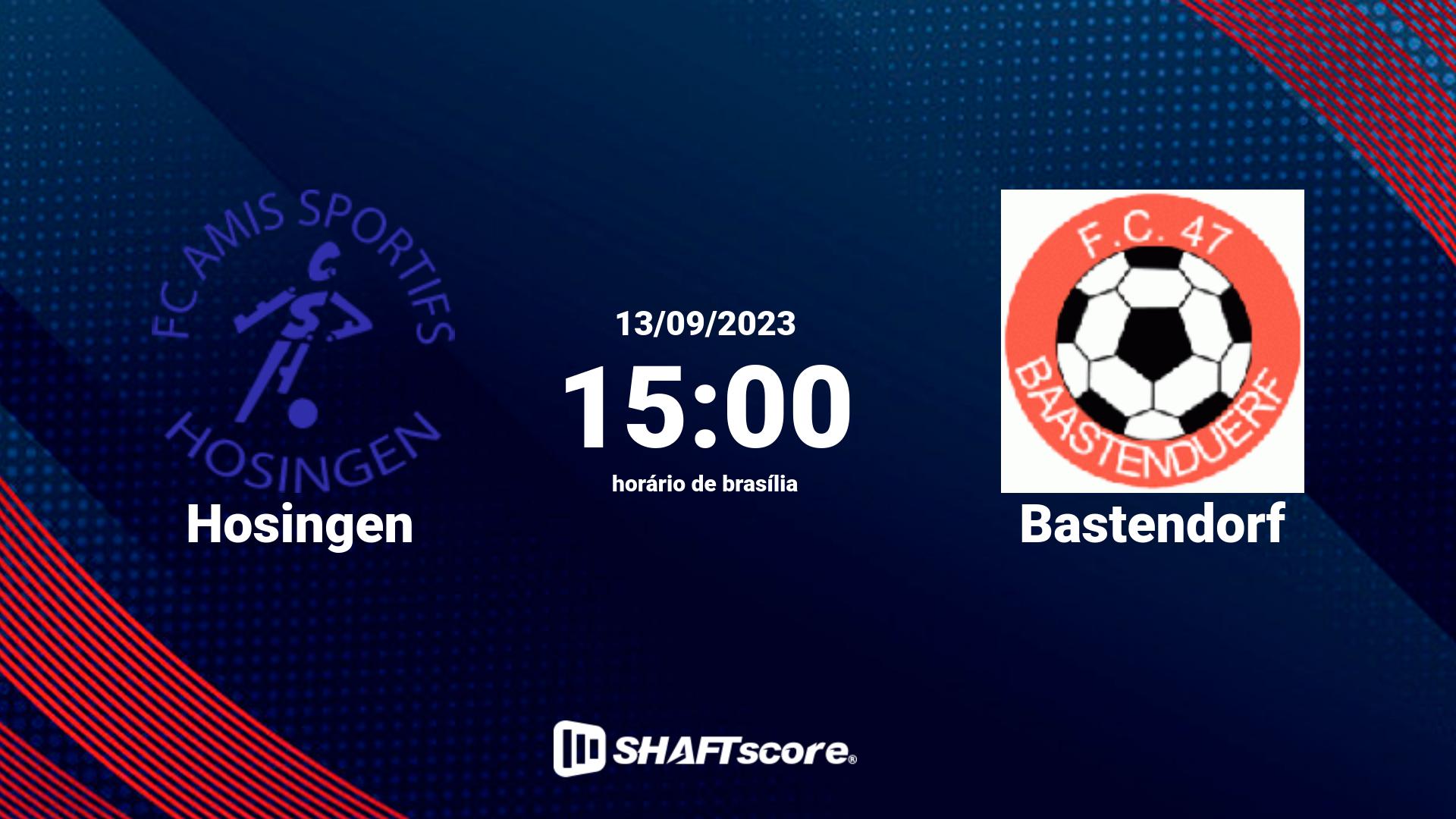 Estatísticas do jogo Hosingen vs Bastendorf 13.09 15:00