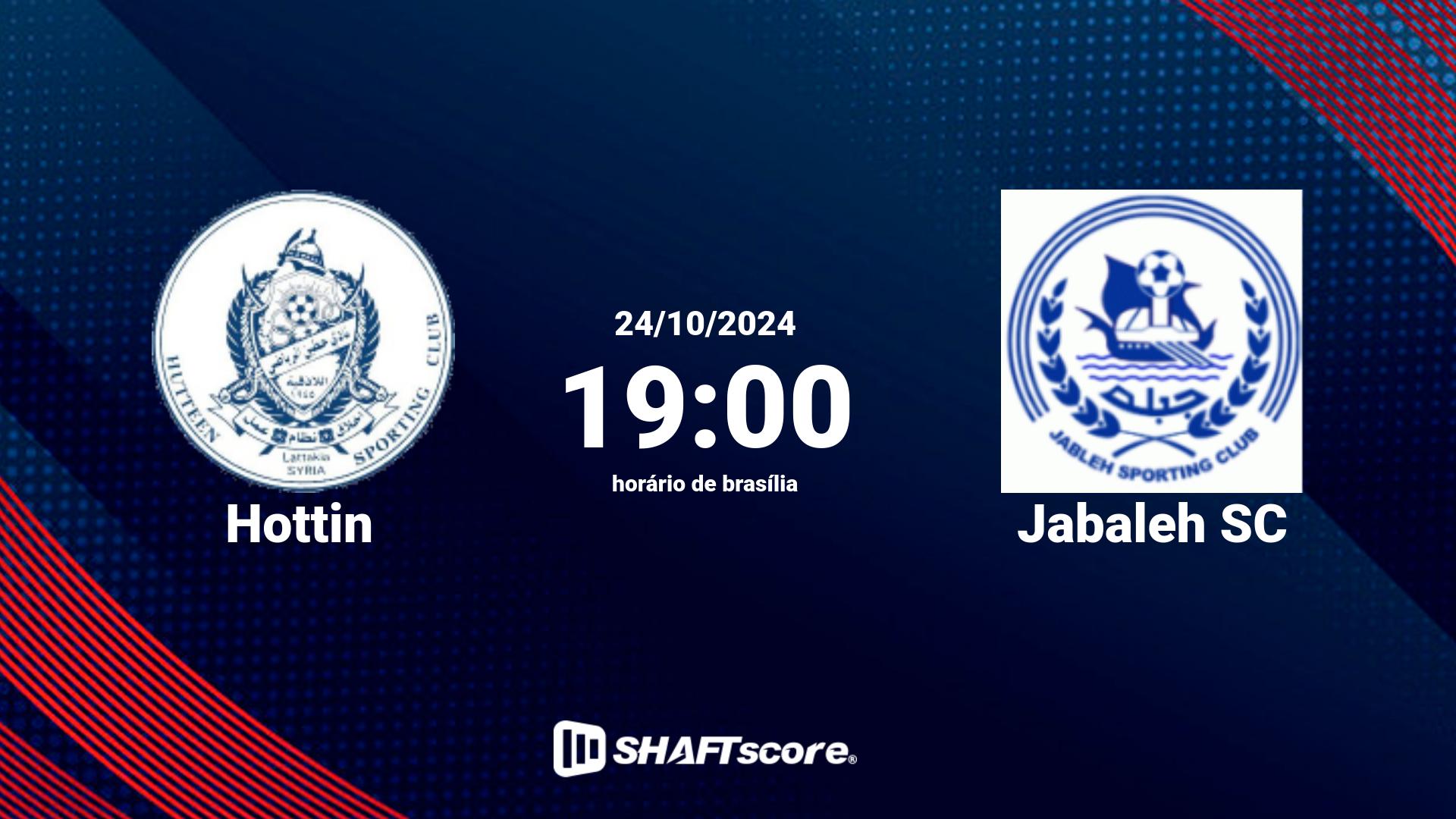 Estatísticas do jogo Hottin vs Jabaleh SC 01.11 08:00