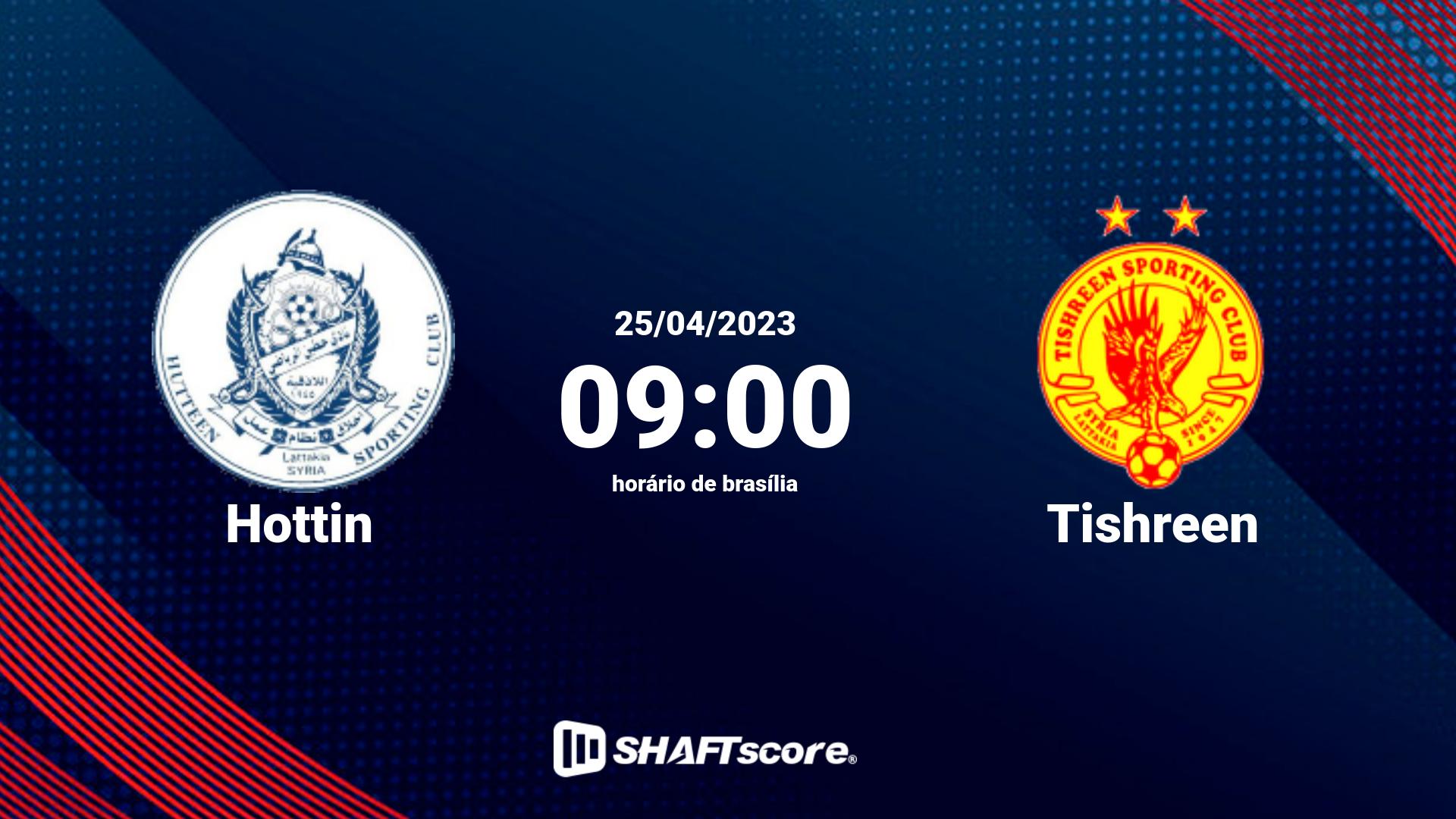 Estatísticas do jogo Hottin vs Tishreen 25.04 09:00