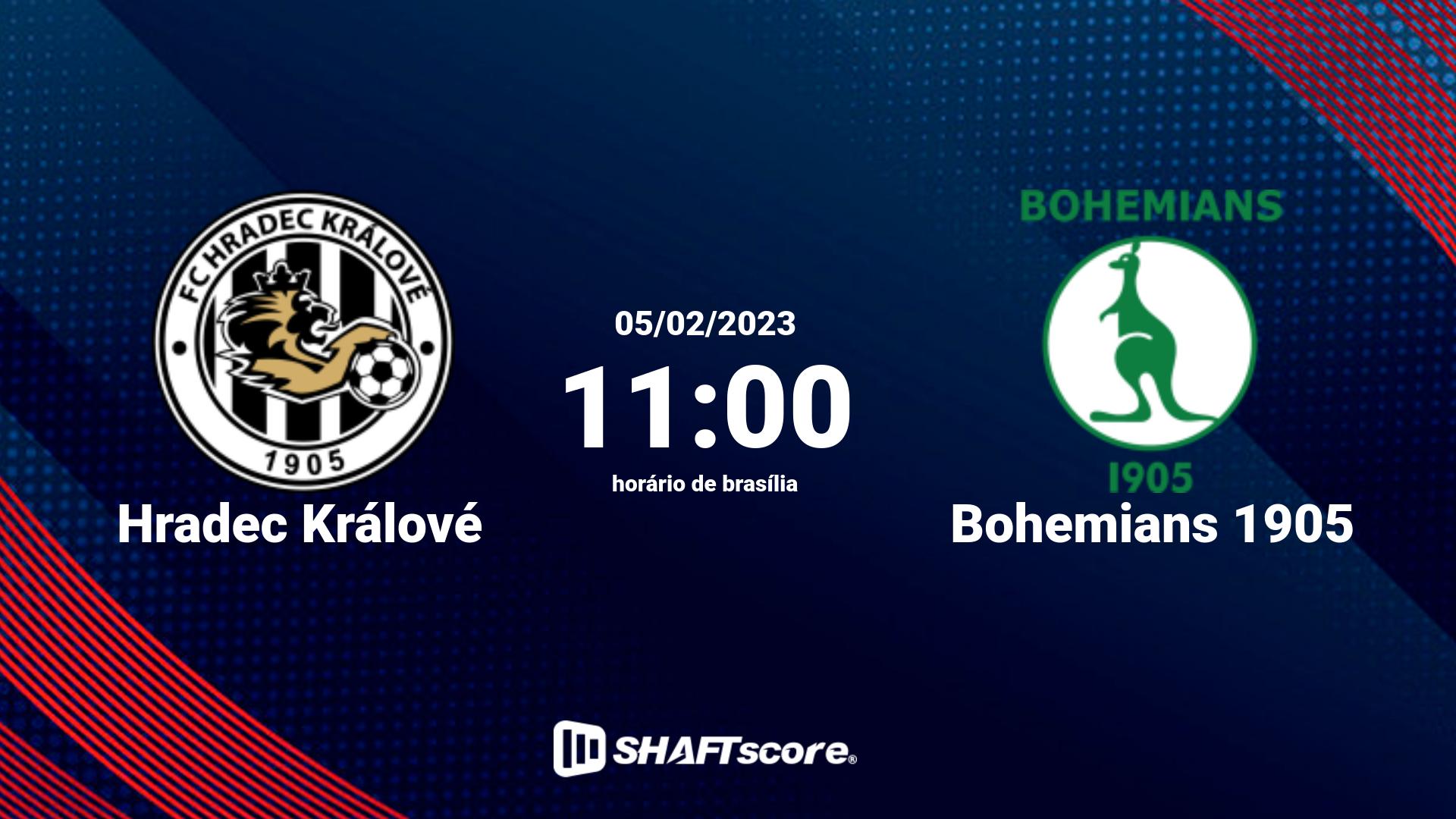 Estatísticas do jogo Hradec Králové vs Bohemians 1905 05.02 11:00