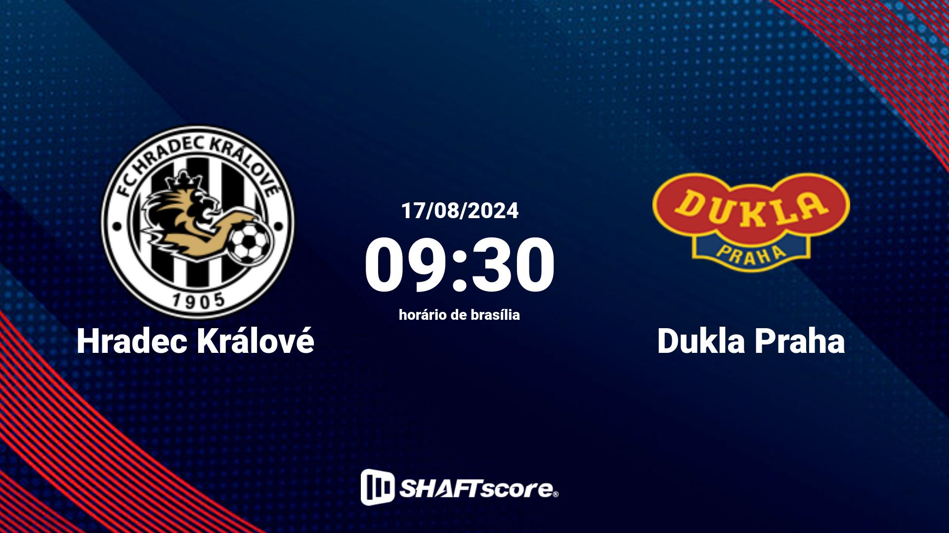 Estatísticas do jogo Hradec Králové vs Dukla Praha 17.08 09:30