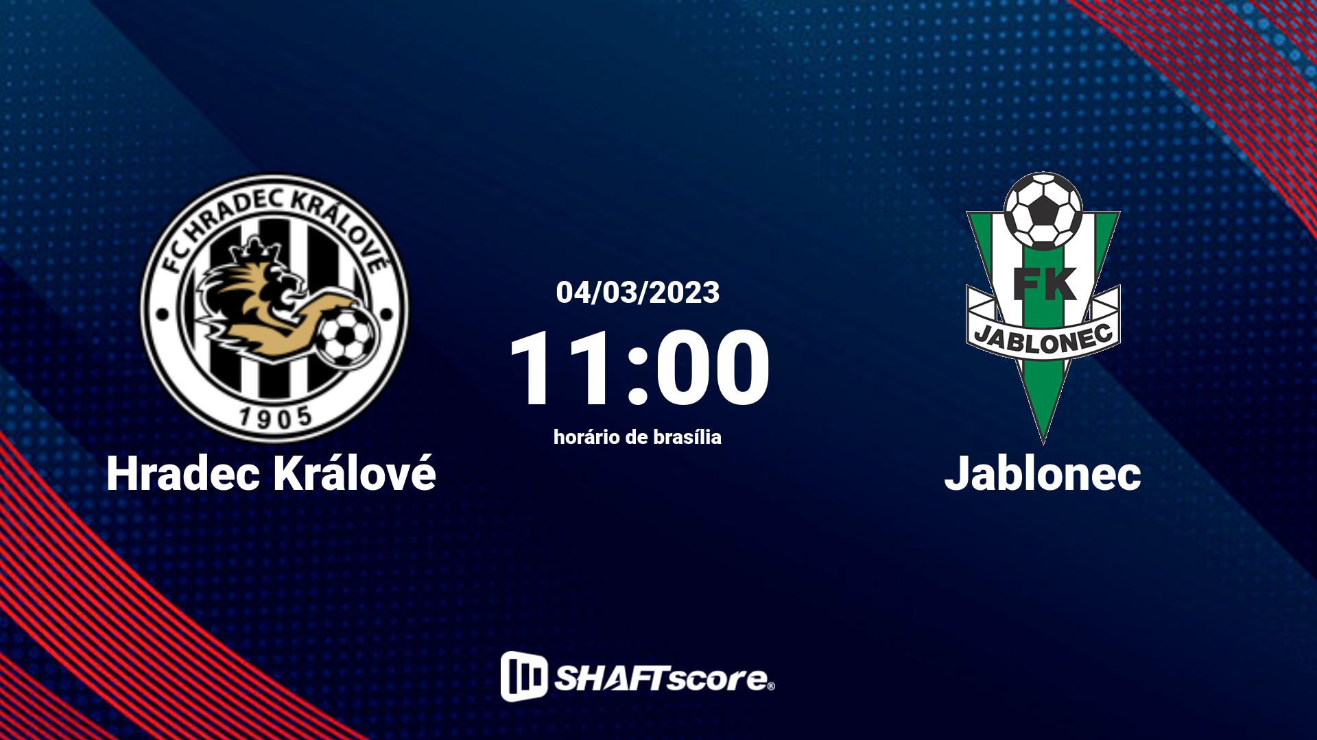 Estatísticas do jogo Hradec Králové vs Jablonec 04.03 11:00