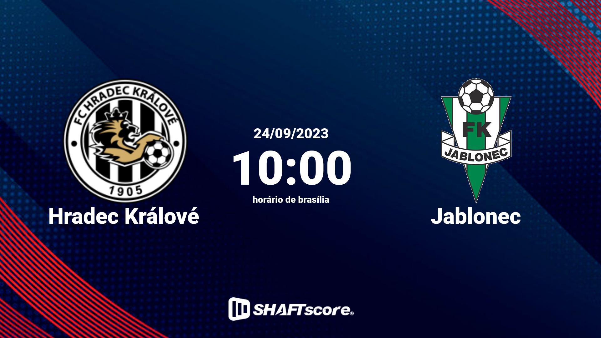 Estatísticas do jogo Hradec Králové vs Jablonec 24.09 10:00