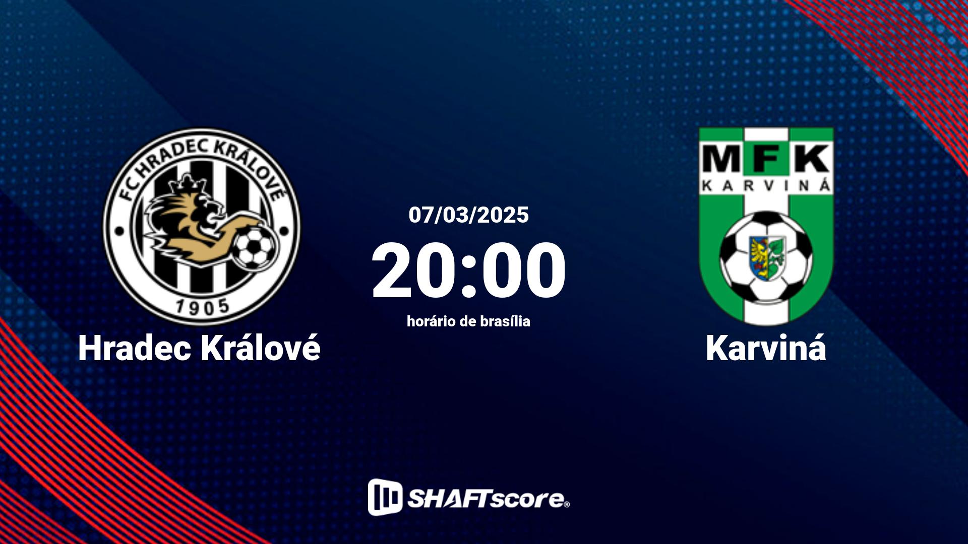 Estatísticas do jogo Hradec Králové vs Karviná 07.03 20:00