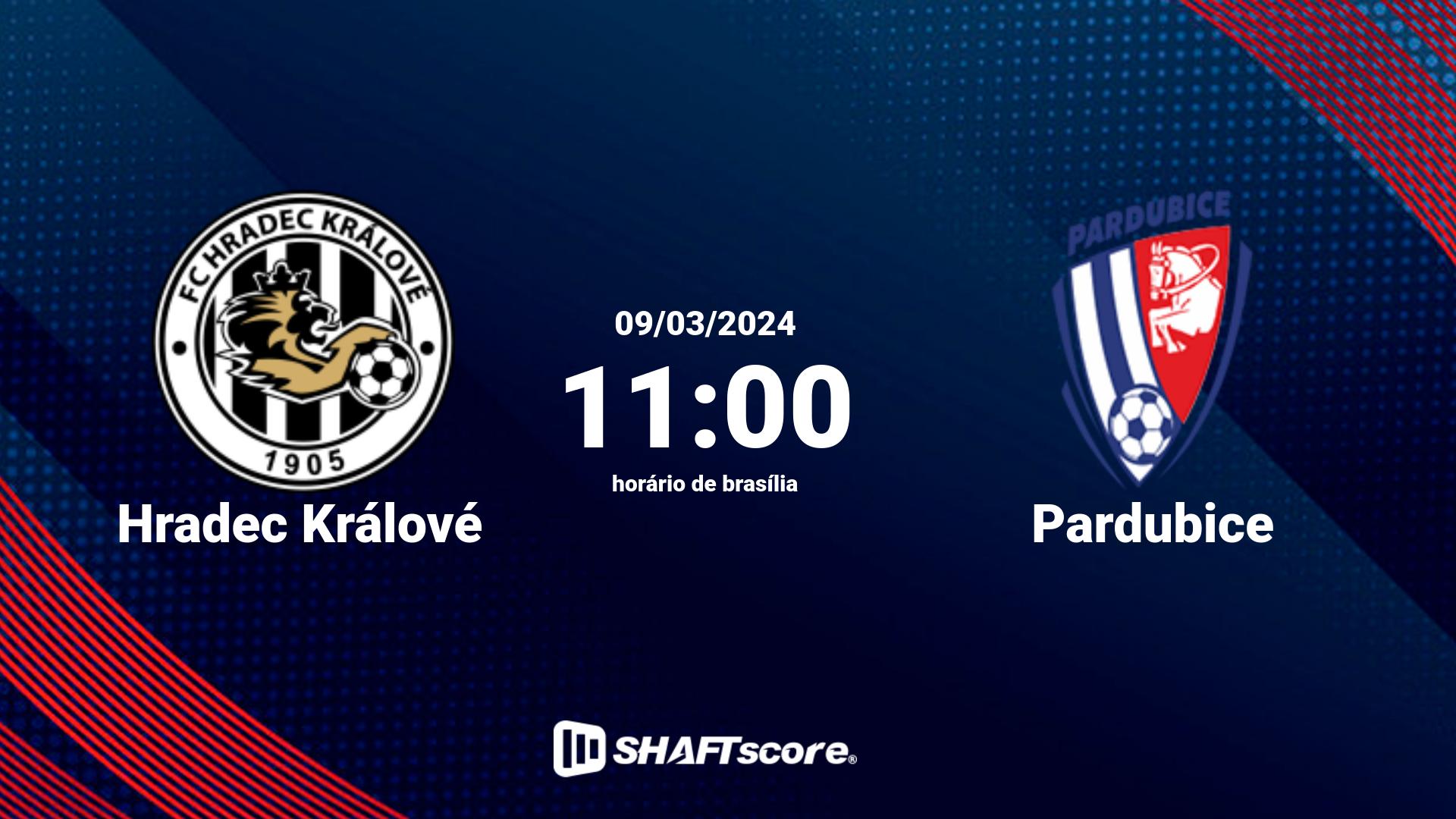 Estatísticas do jogo Hradec Králové vs Pardubice 09.03 11:00