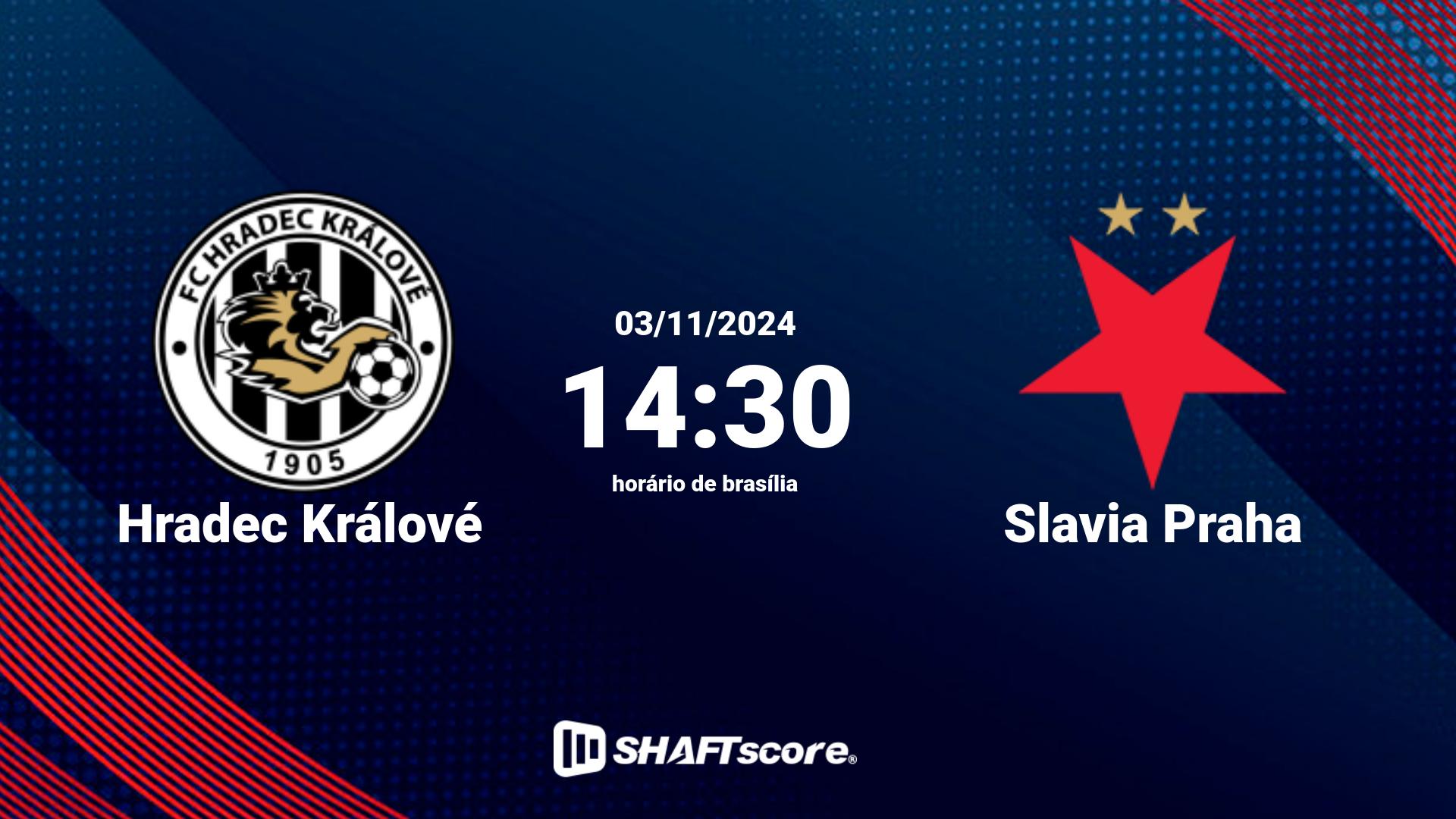 Estatísticas do jogo Hradec Králové vs Slavia Praha 03.11 14:30