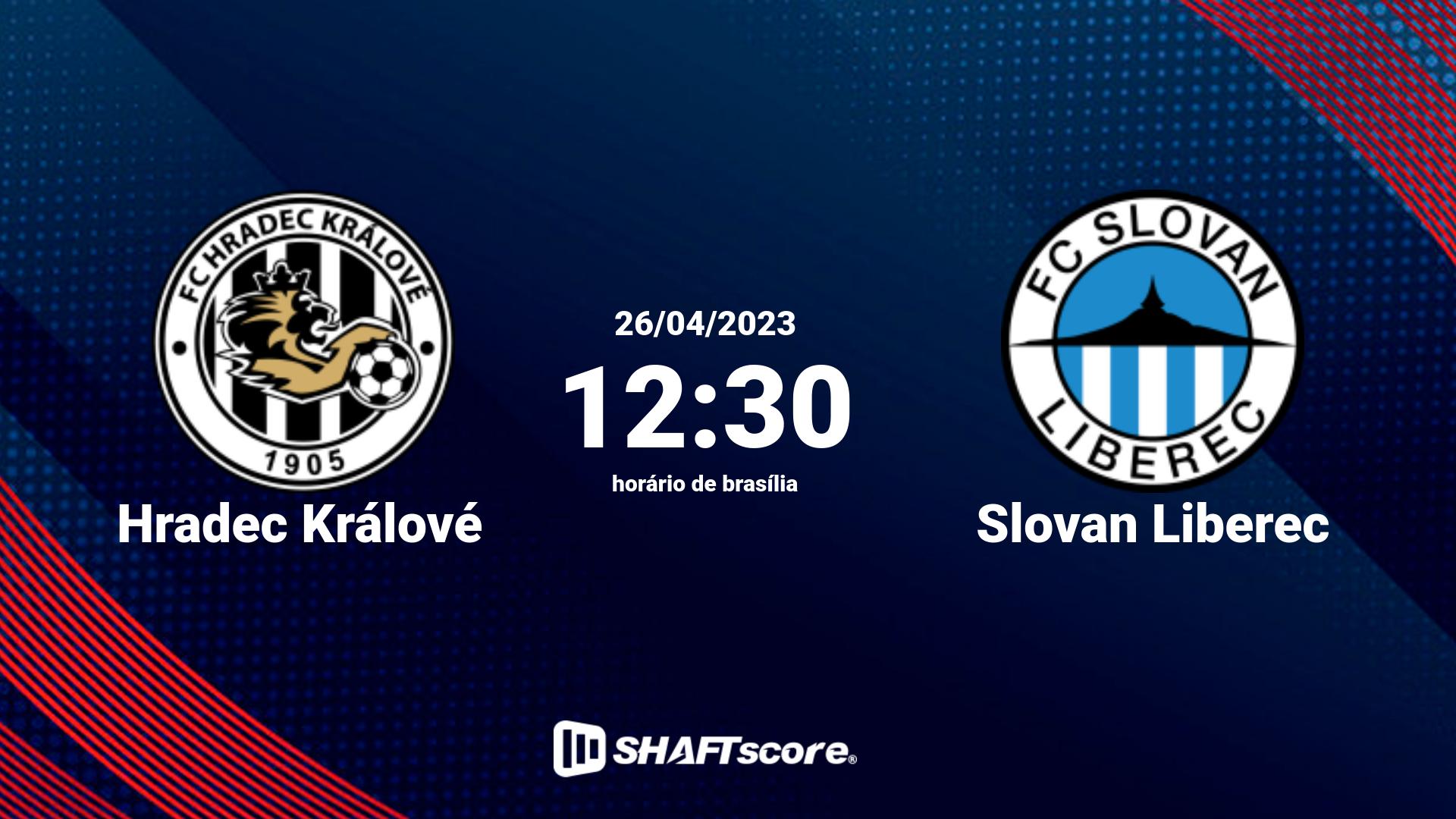 Estatísticas do jogo Hradec Králové vs Slovan Liberec 26.04 12:30