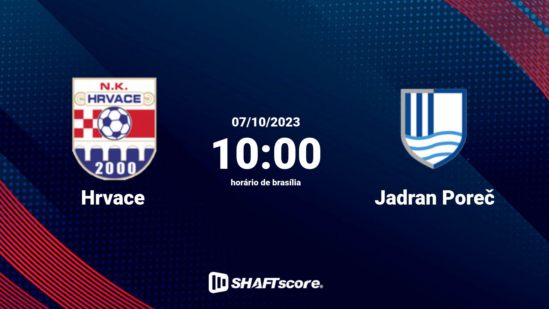 Estatísticas do jogo Hrvace vs Jadran Poreč 07.10 10:00