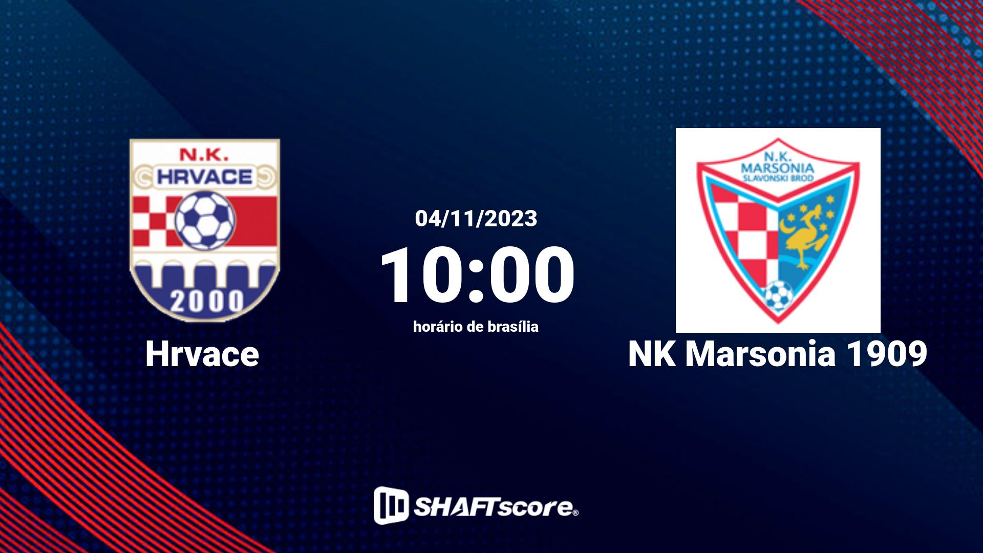 Estatísticas do jogo Hrvace vs NK Marsonia 1909 04.11 10:00