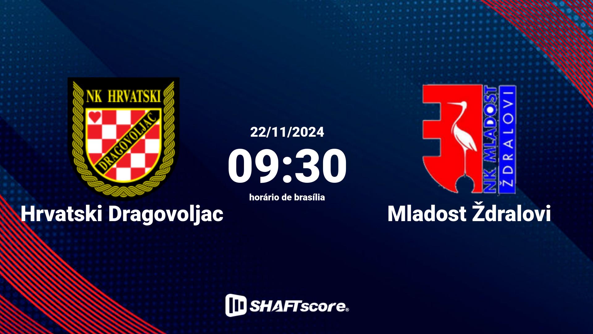 Estatísticas do jogo Hrvatski Dragovoljac vs Mladost Ždralovi 22.11 09:30