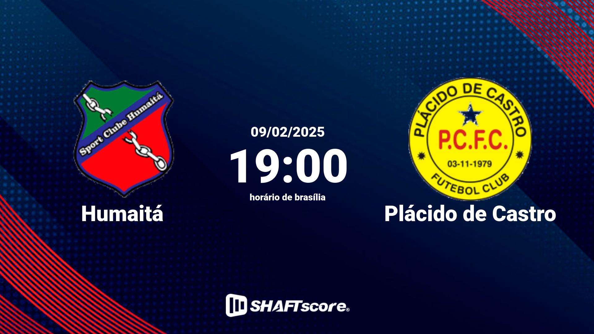 Estatísticas do jogo Humaitá vs Plácido de Castro 09.02 19:00