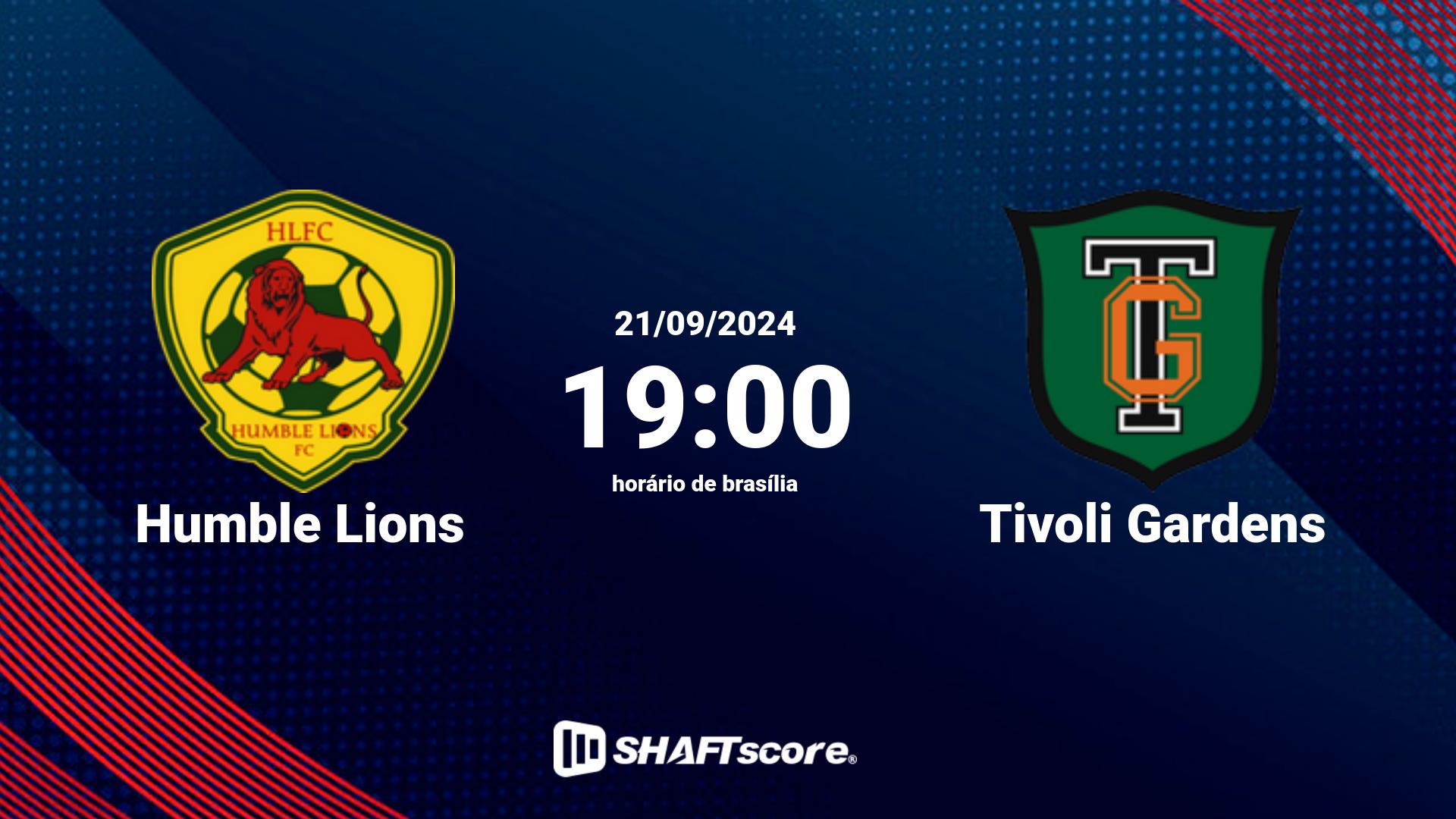 Estatísticas do jogo Humble Lions vs Tivoli Gardens 21.09 19:00