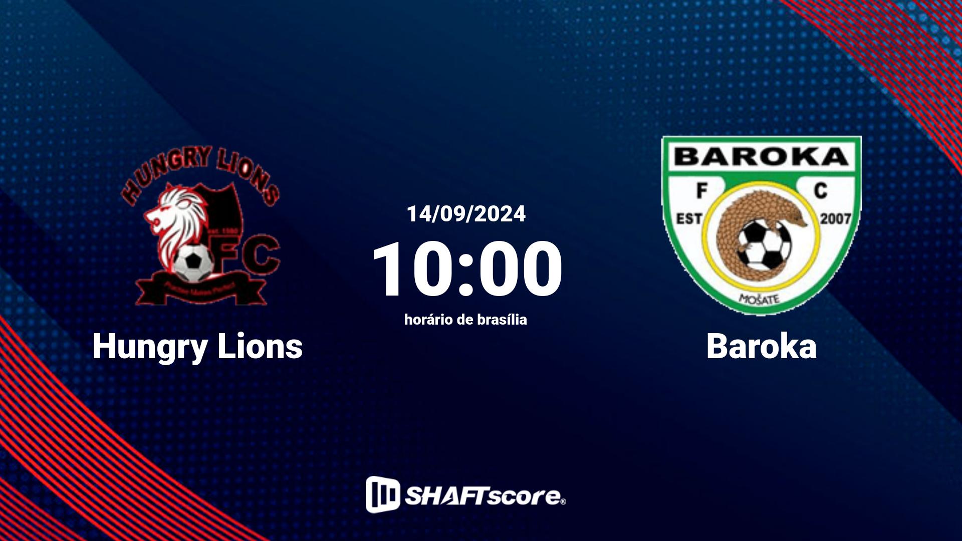 Estatísticas do jogo Hungry Lions vs Baroka 14.09 10:00