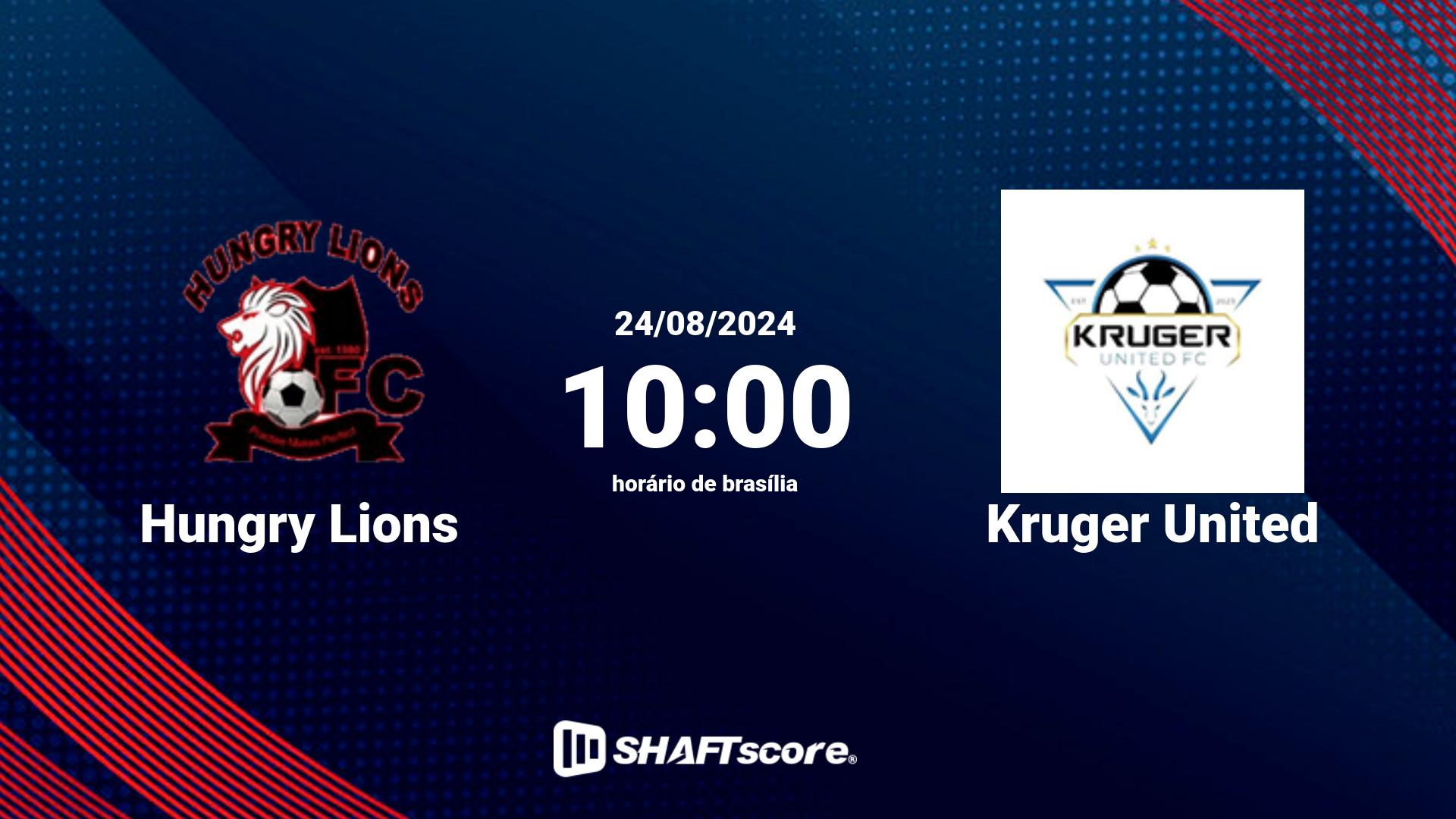 Estatísticas do jogo Hungry Lions vs Kruger United 24.08 10:00