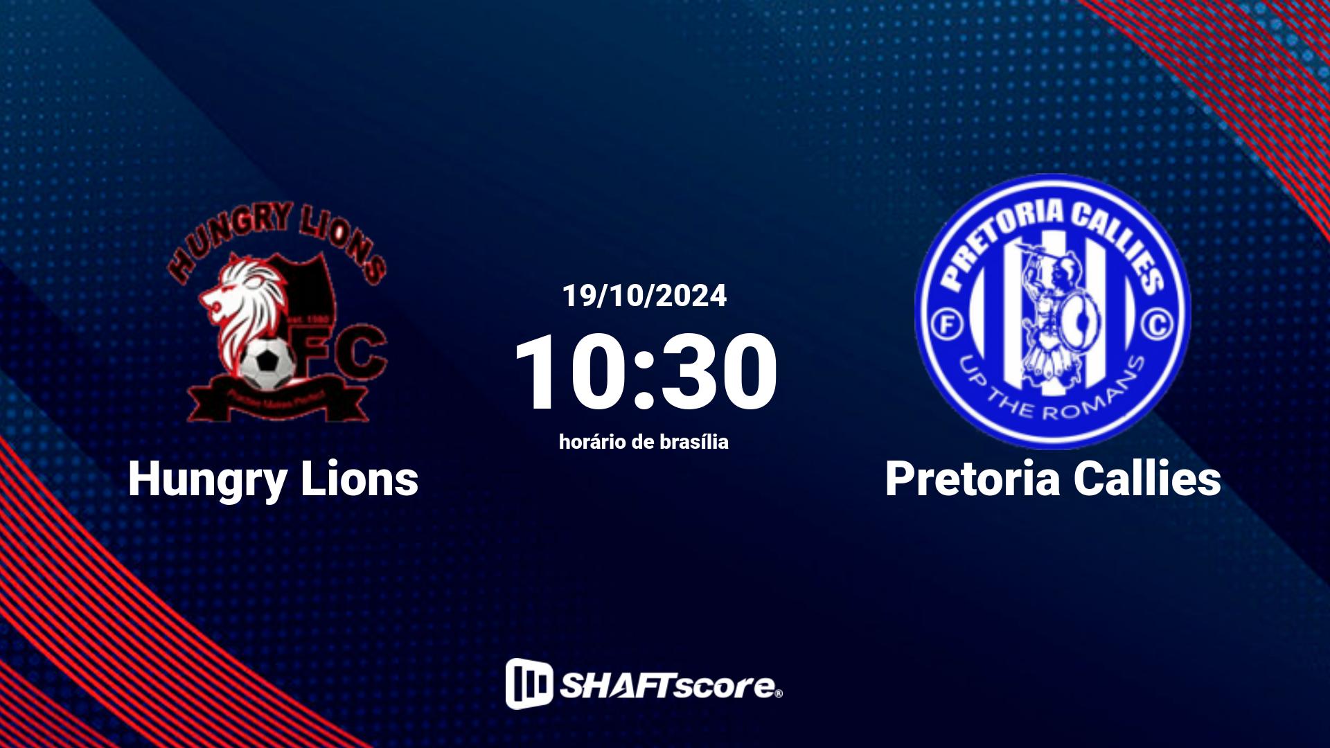 Estatísticas do jogo Hungry Lions vs Pretoria Callies 19.10 10:30